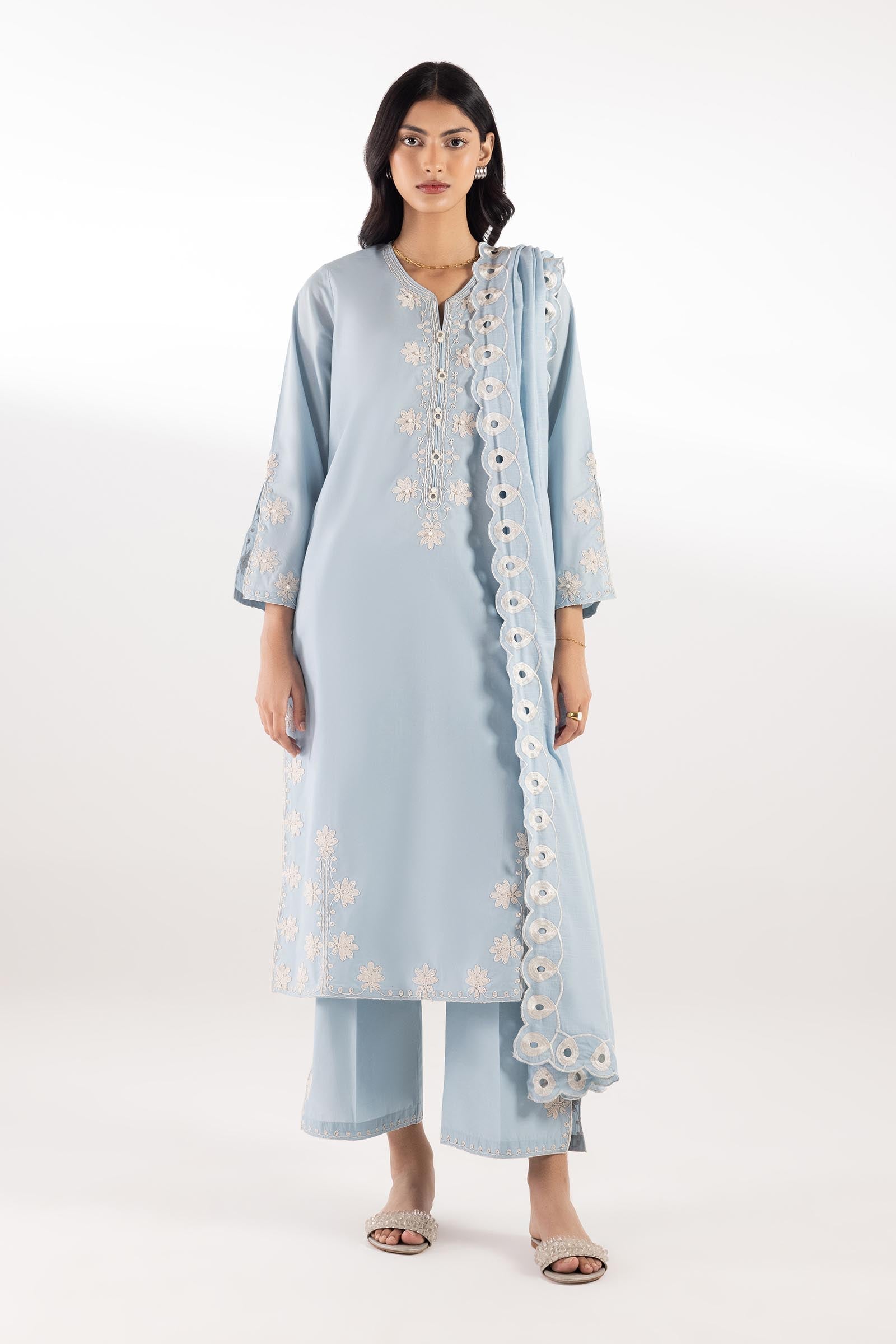 Stitched Embroidered Lawn Shirt