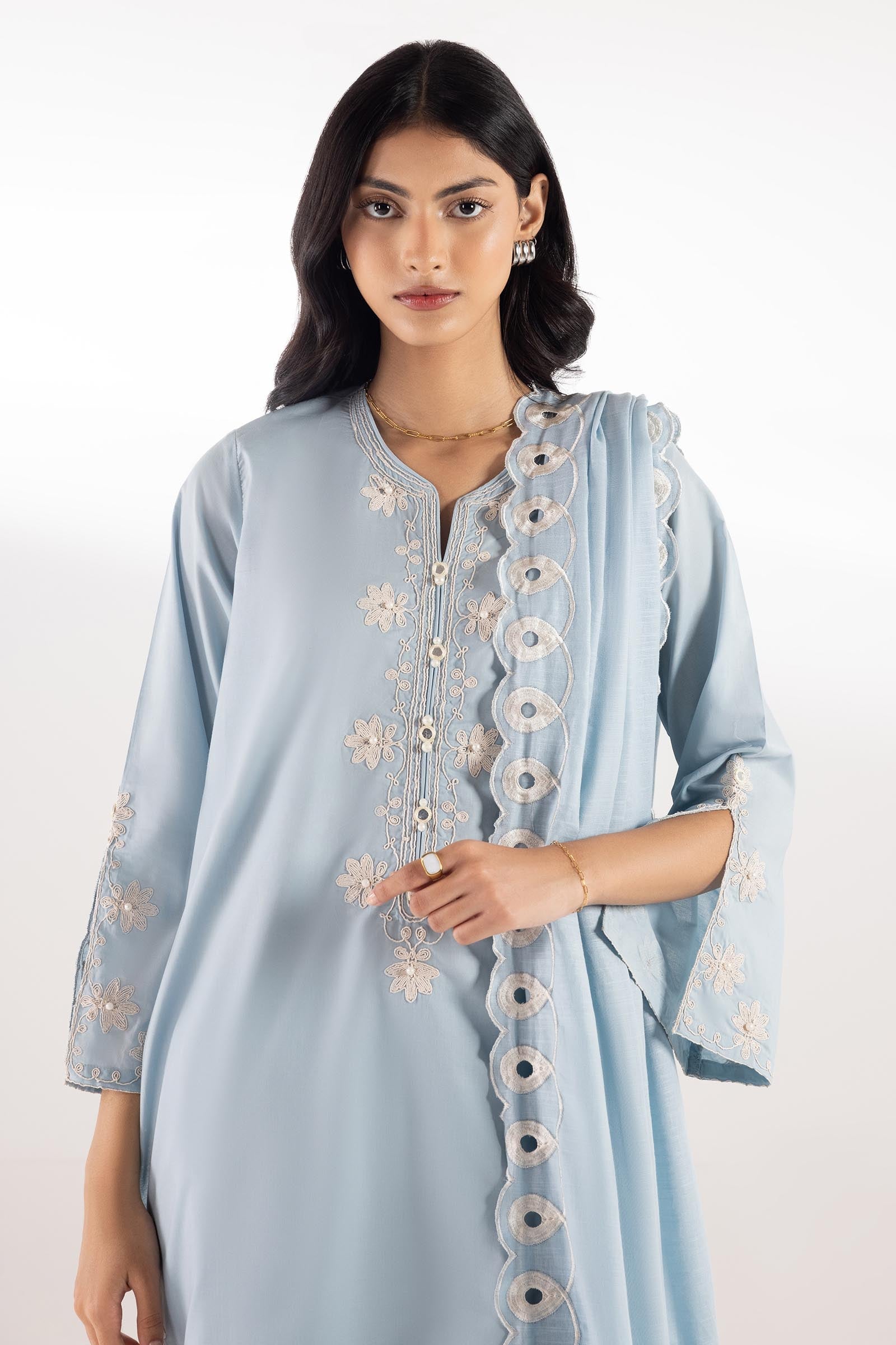 Stitched Embroidered Lawn Shirt
