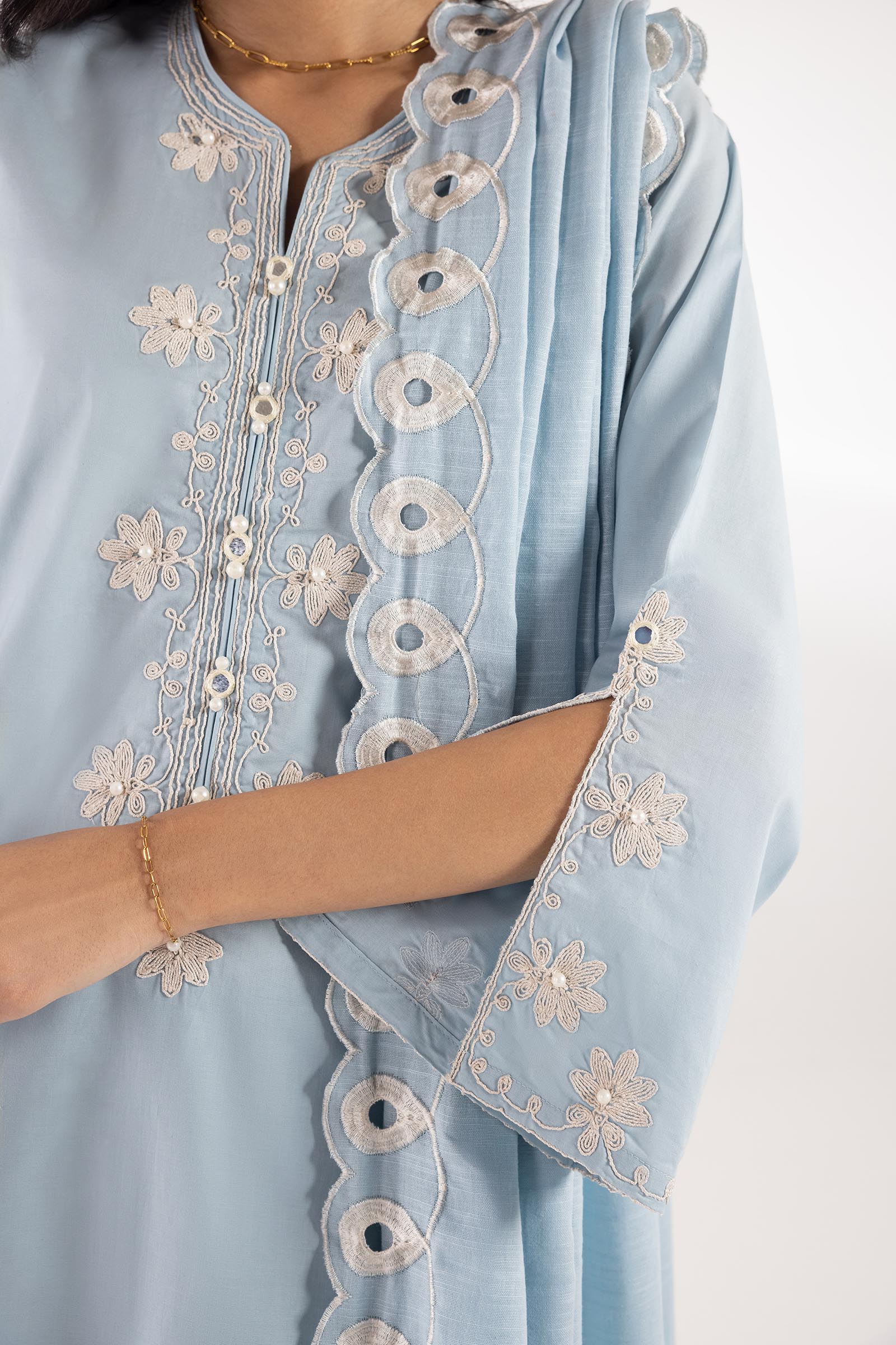 Stitched Embroidered Lawn Shirt