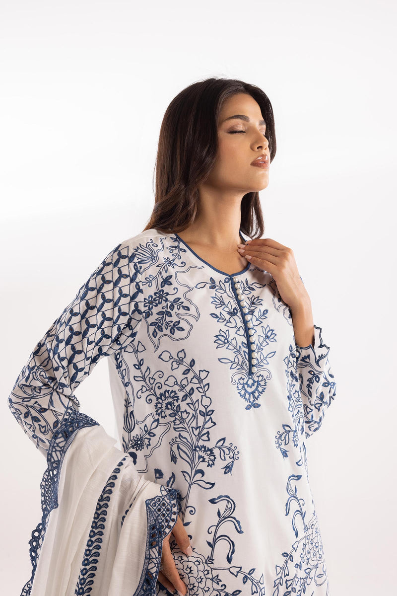 Stitched Embroidered Chambray Shirt+ Shalwar