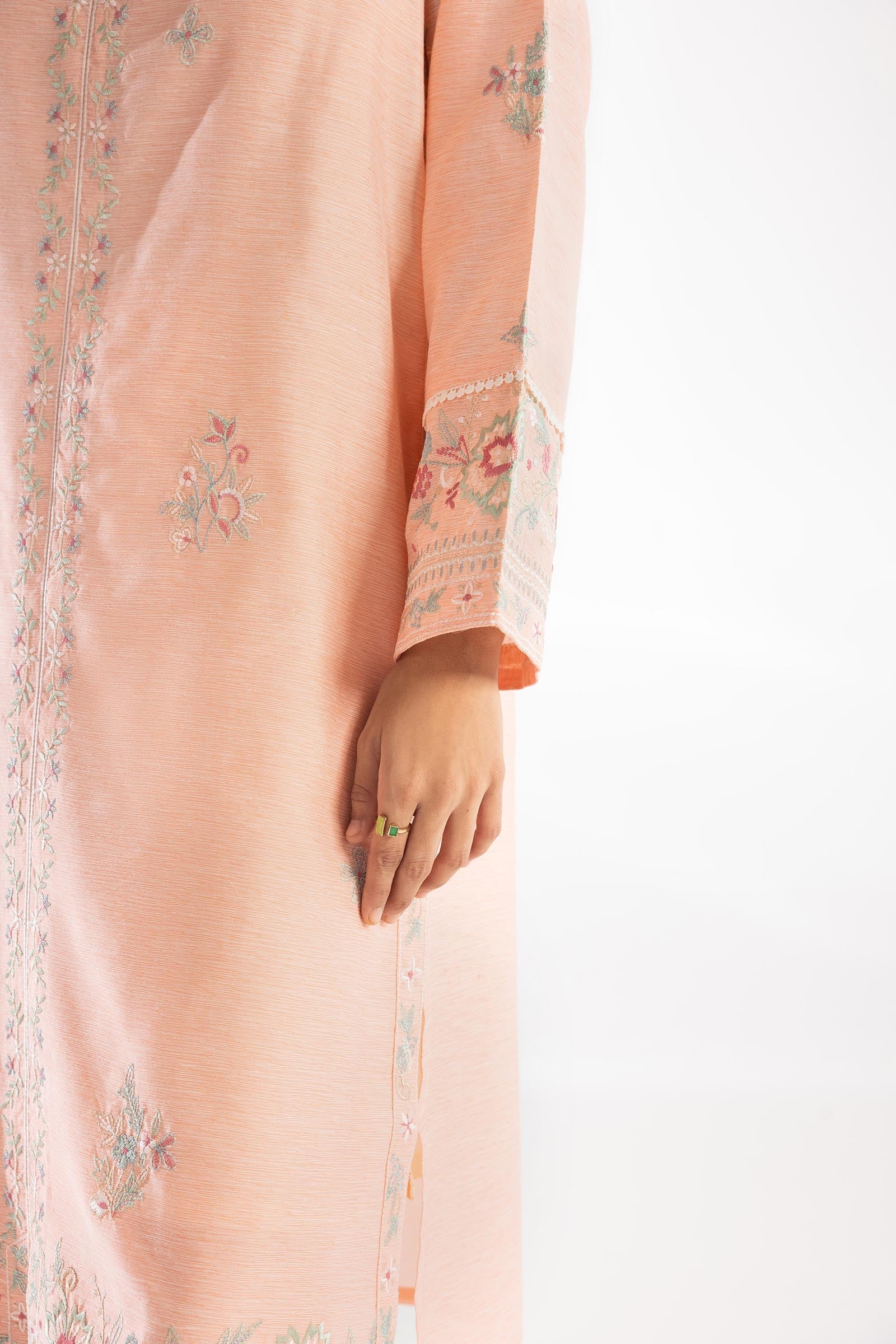 Stitched Embroidered Chambray Shirt