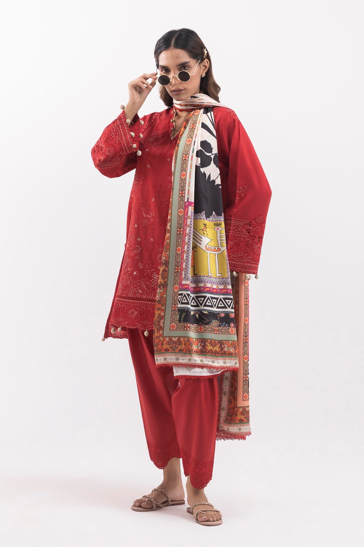 Stitched Dyed Lawn Shalwar