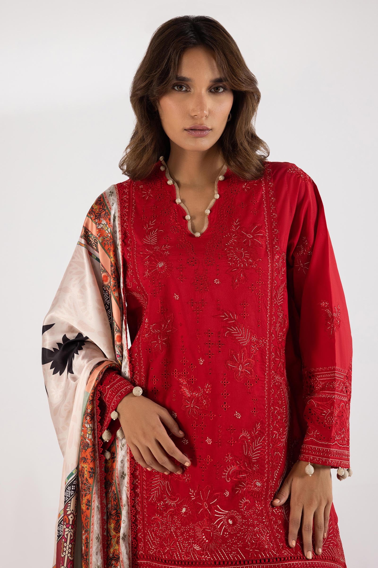 Stitched Embroidered Lawn Suit