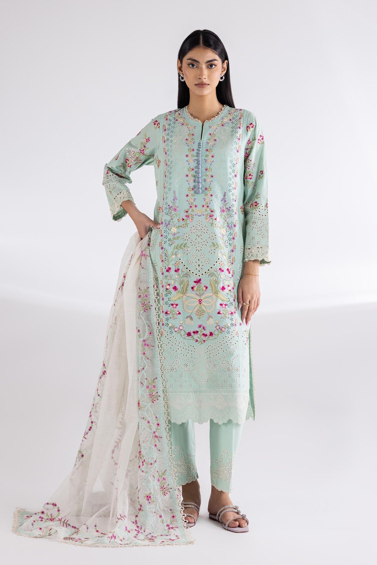 Stitched Lawn Embroidered Culotte