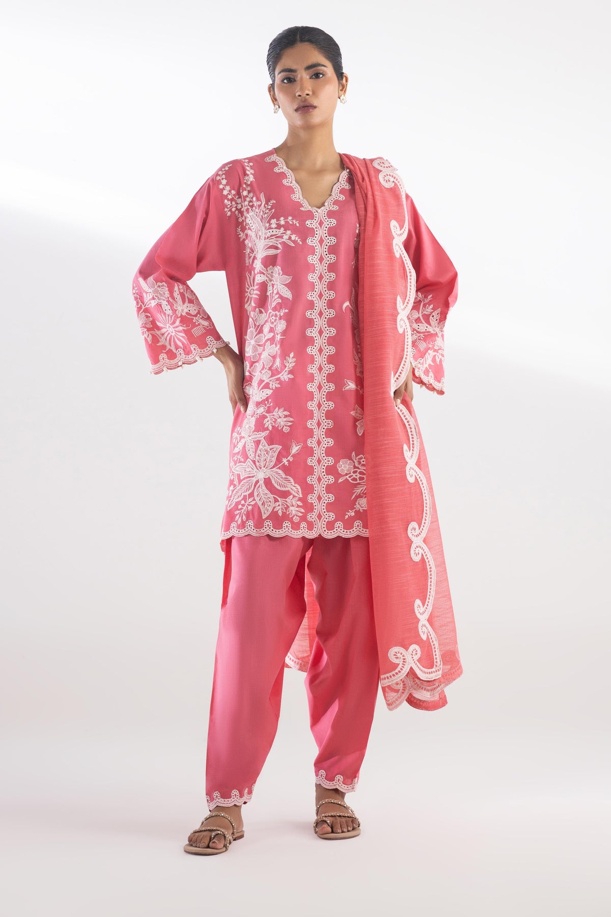 Stitched Embroidered Bottom