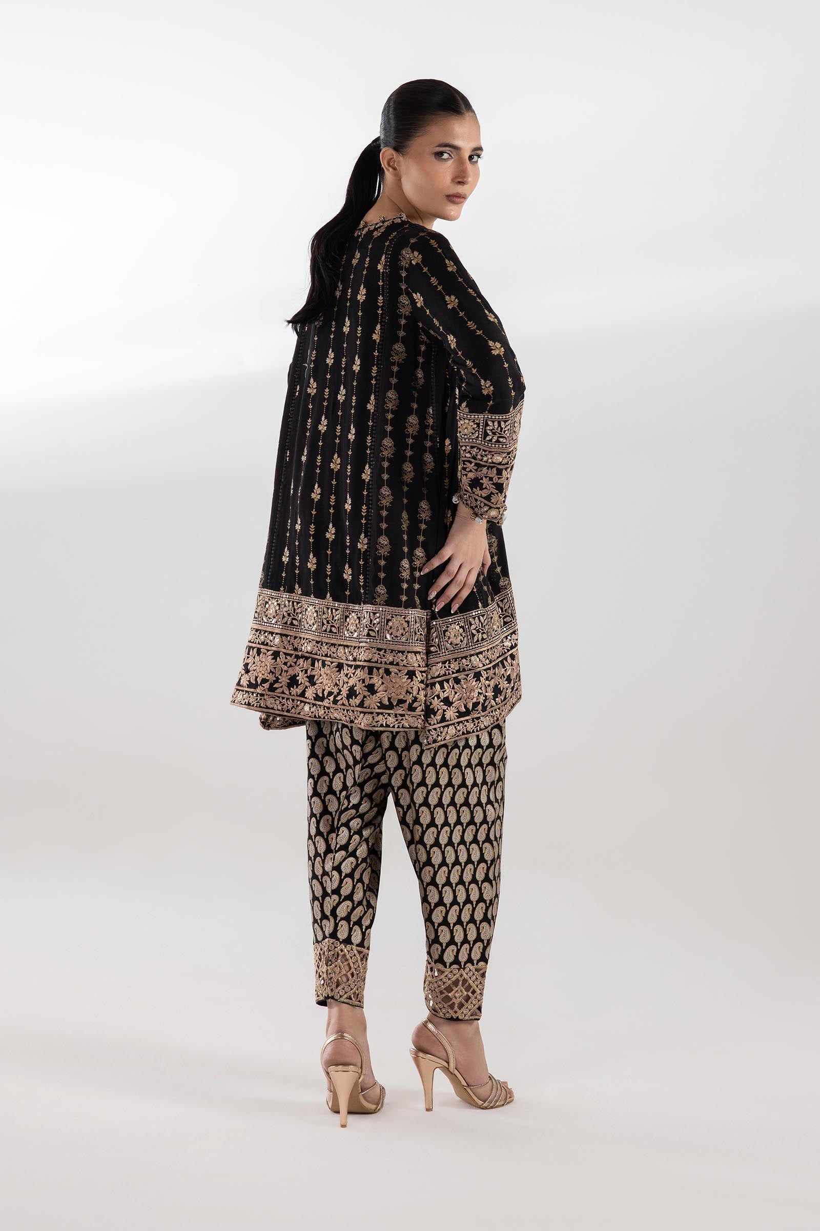 Stitched Embroidered Raw Silk Set