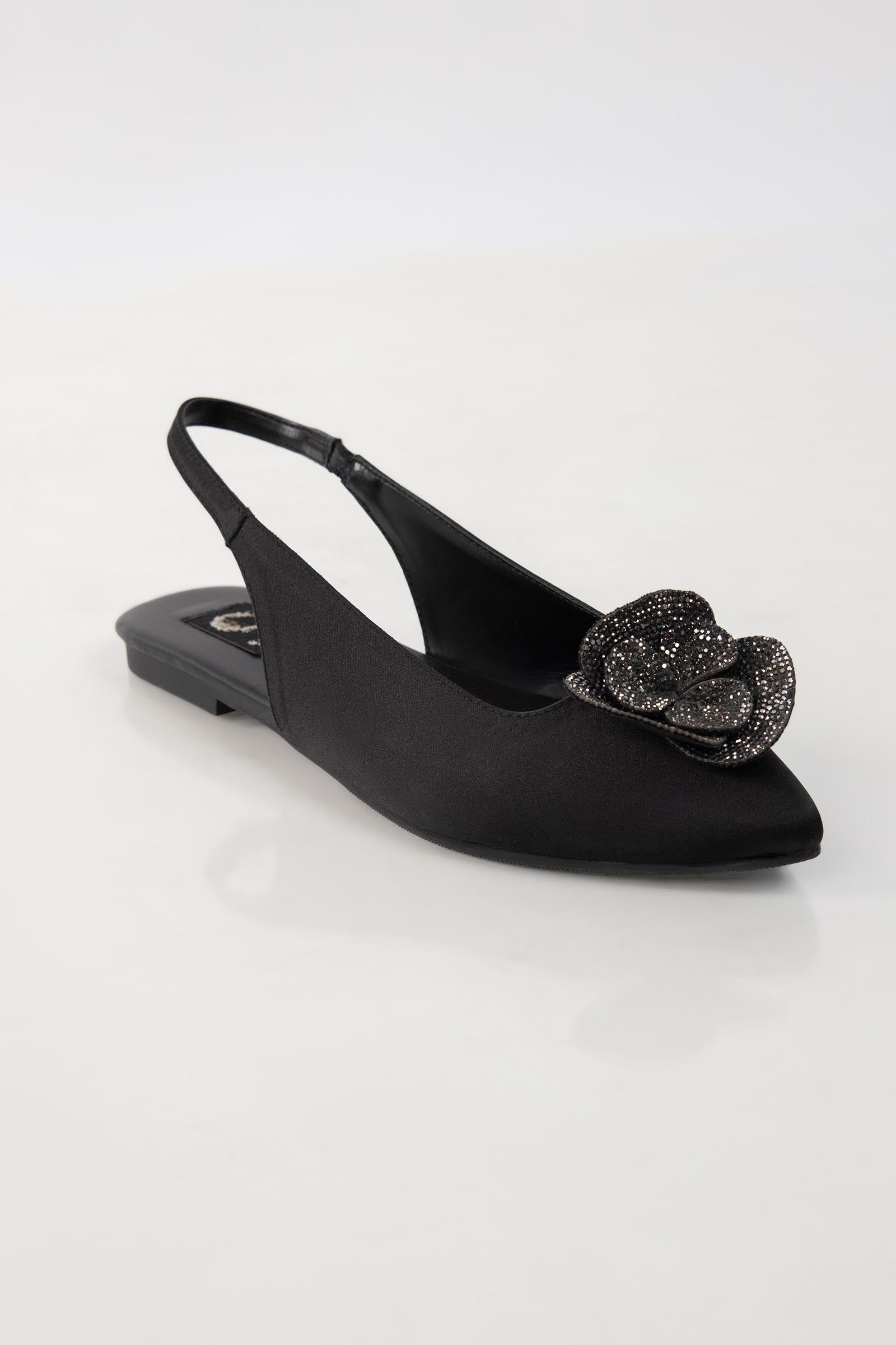 Black Floral Slingback