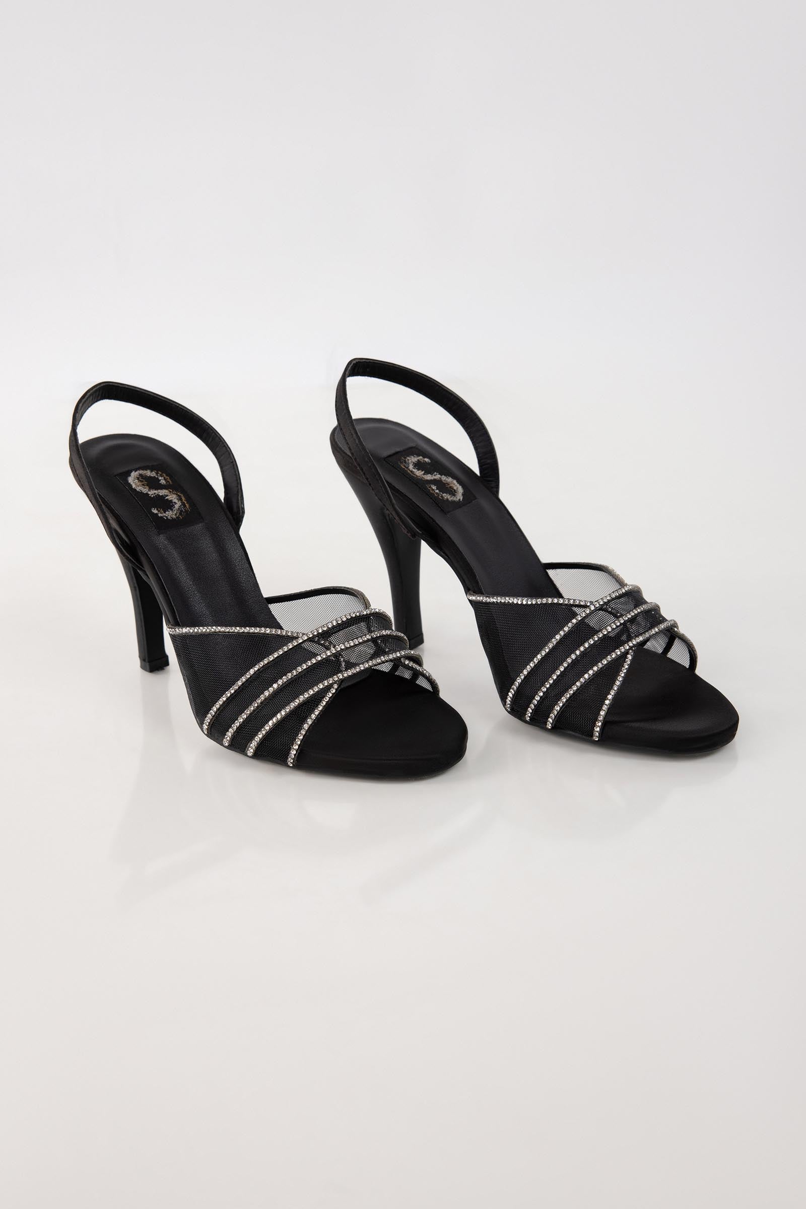 Black Embellished Heel