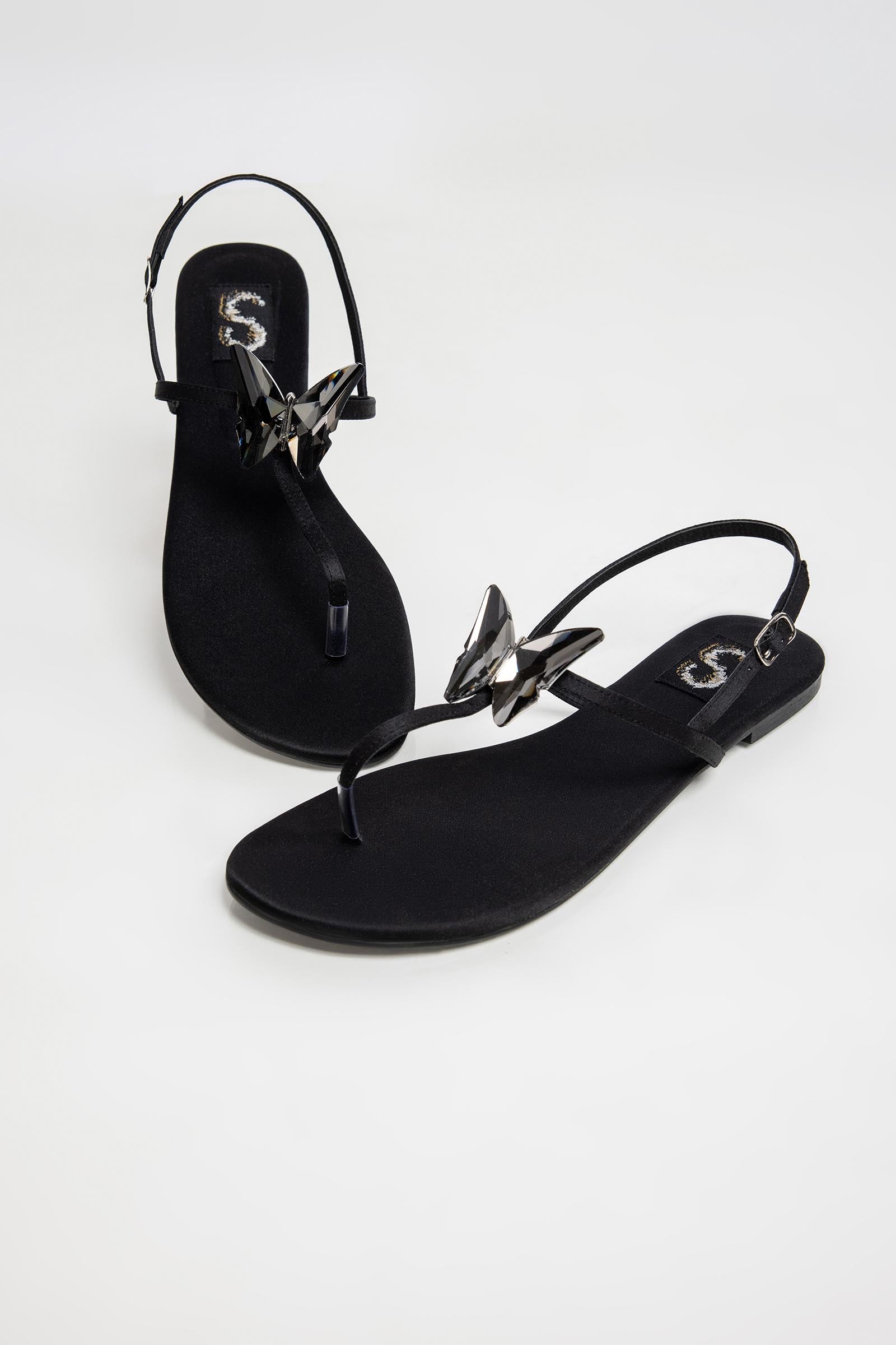 Black Butterfly Slingback Flats