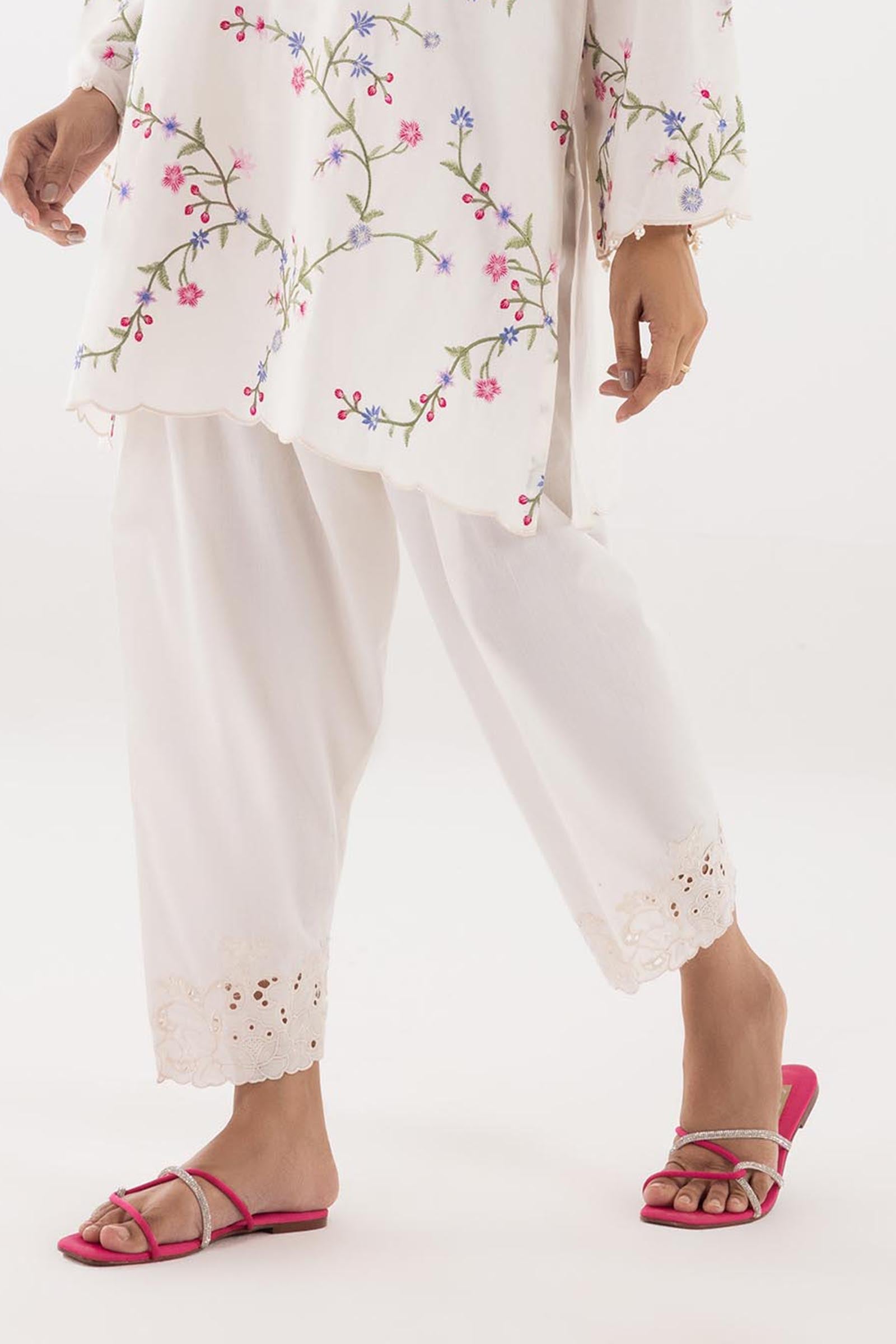 Stitched Embroidered Dobby Skinny Shalwar