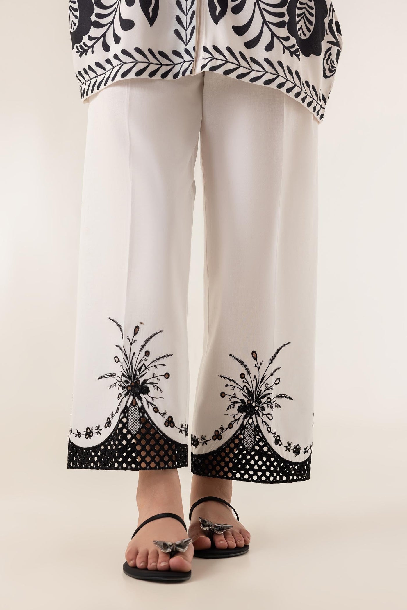 Stitched Embroidered Linen Skinny Shalwar Ss25trd298