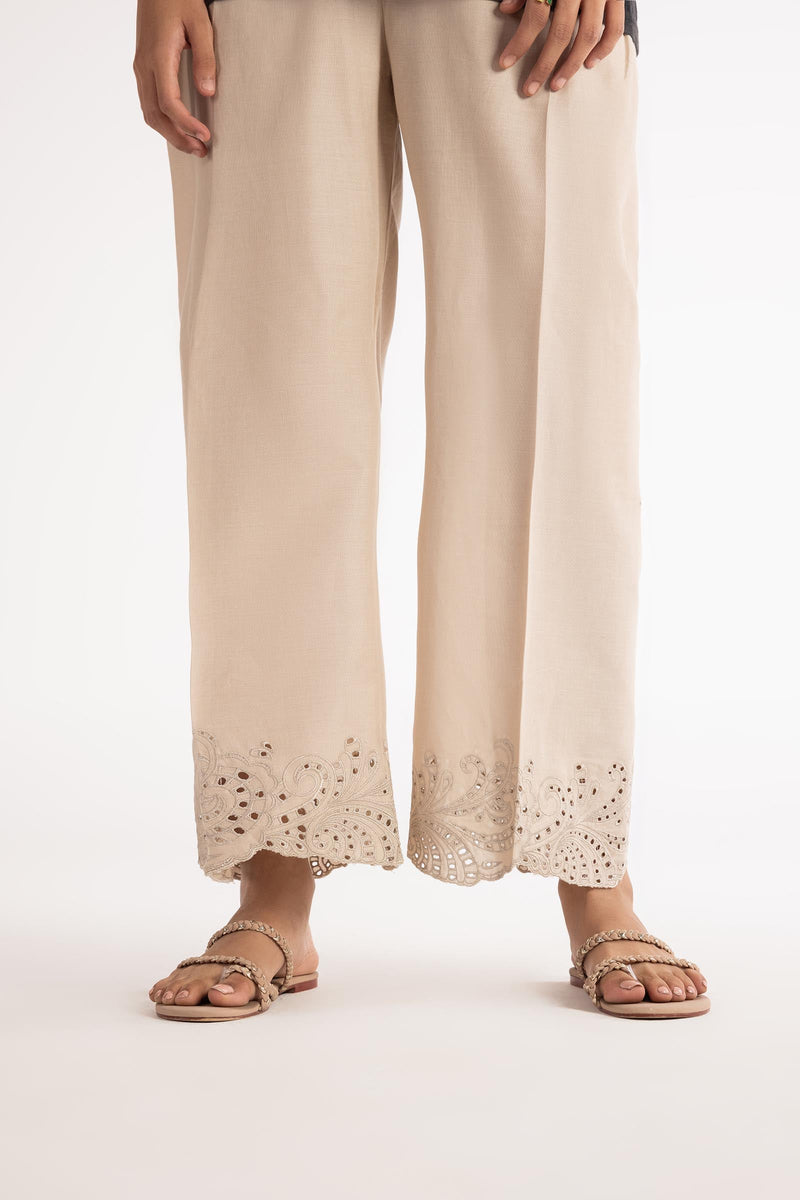 Stitched Dobby Viscose Embroidered Bottom Fw25sge639p2t