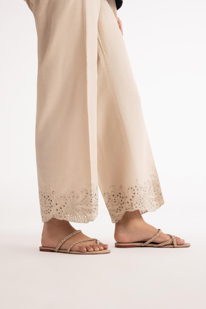 Stitched Dobby Viscose Embroidered Bottom Fw25sge639p2t