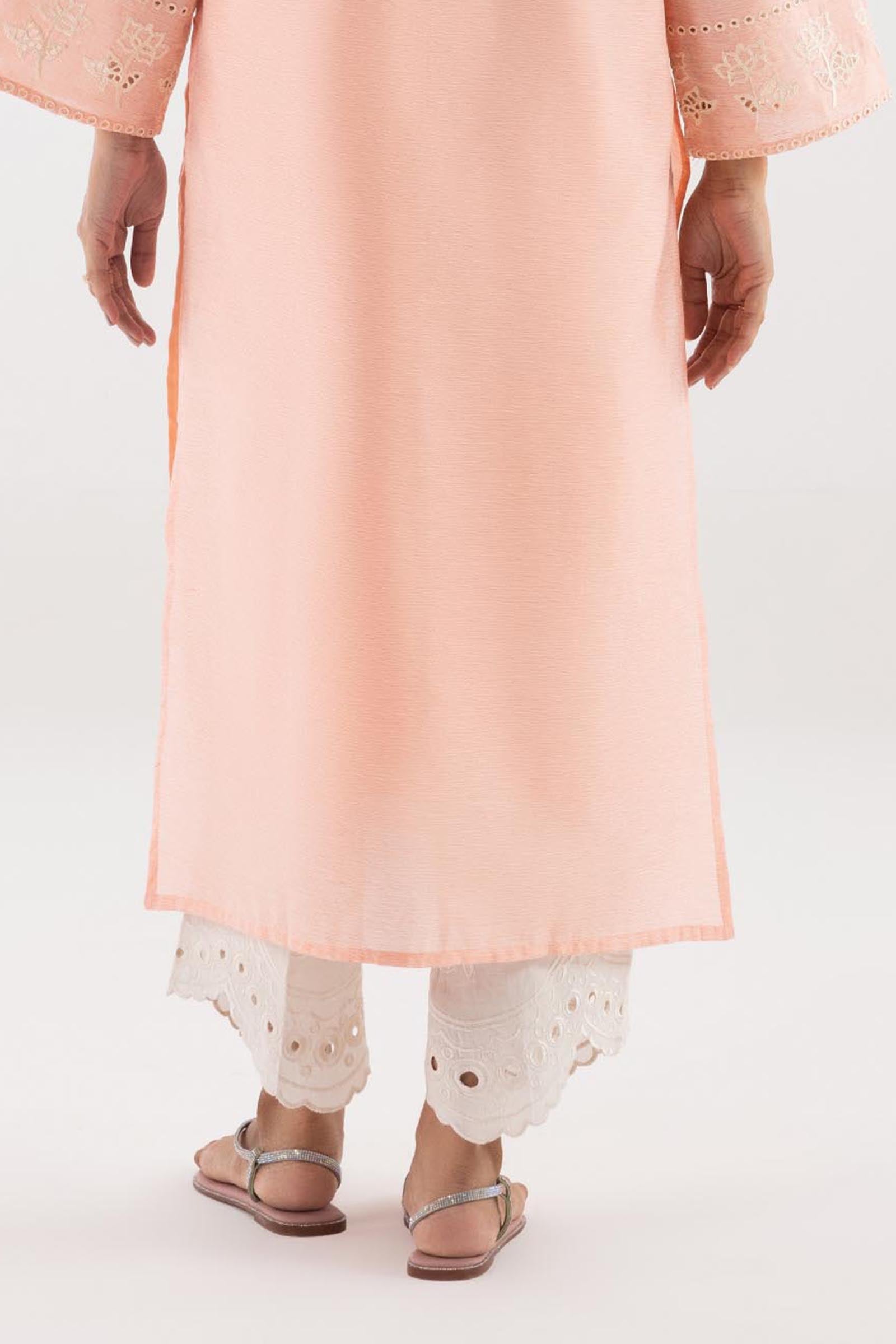 Stitched Embroidered Raw Silk Culotte