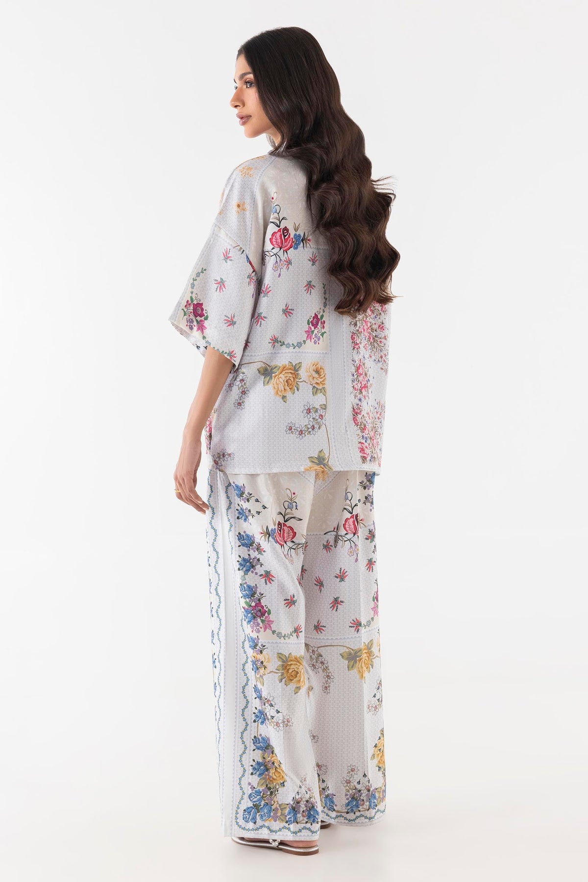 Stitched White Floral Shirt