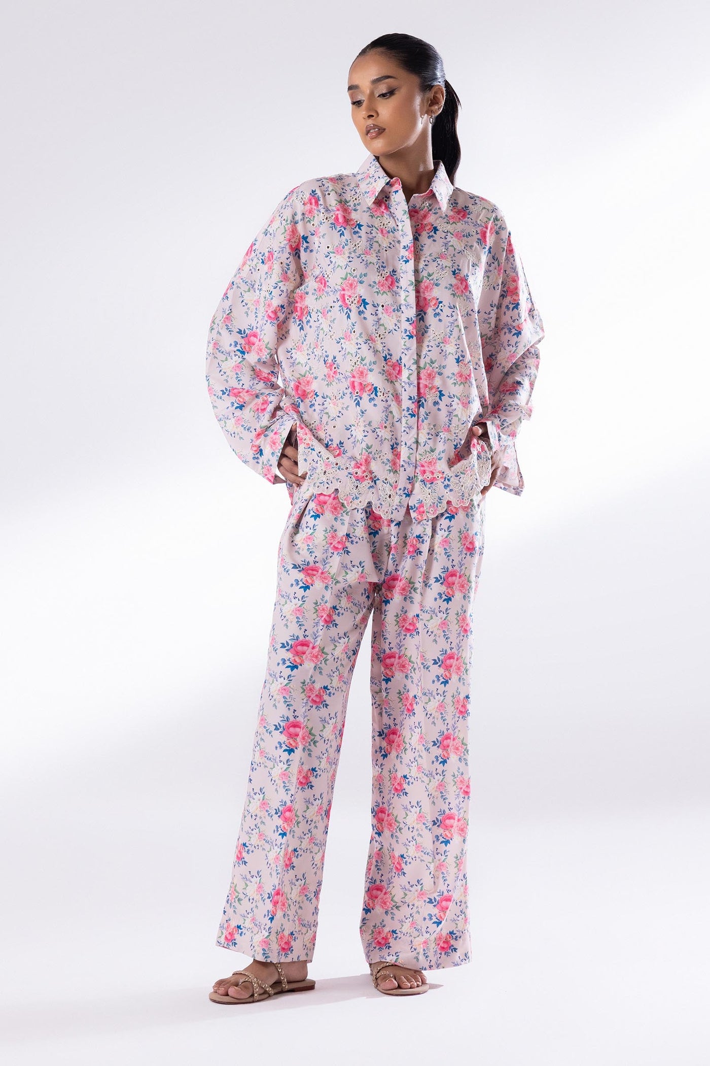 Stitched Schifli Butterfly Co-Ord Set