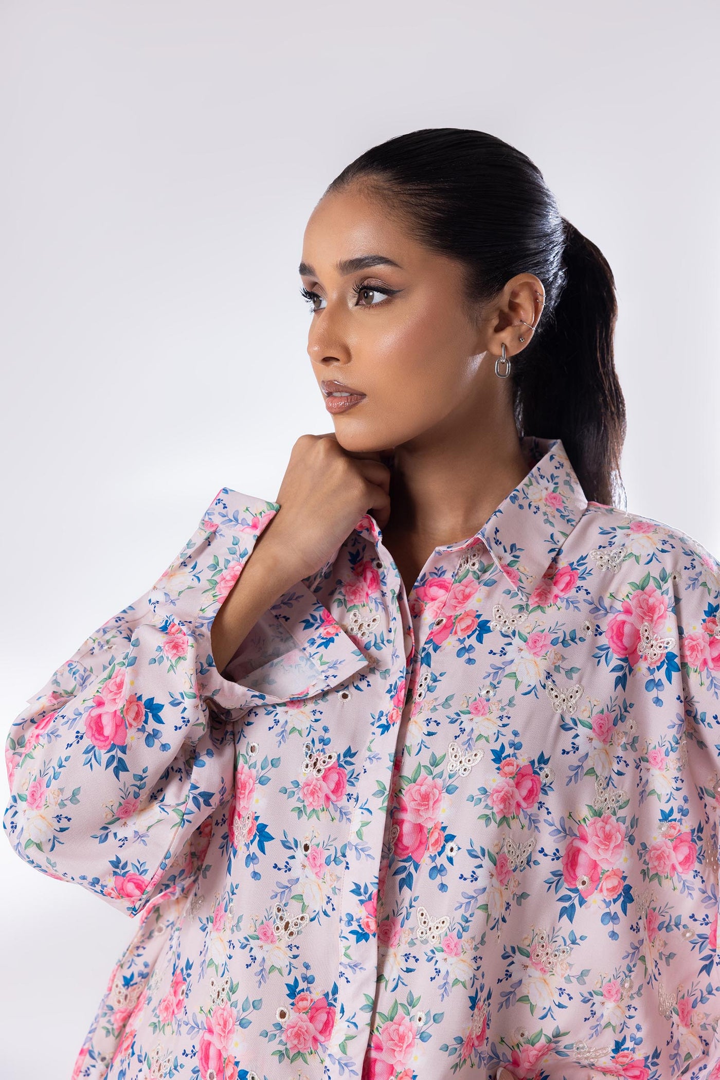 Stitched Schifli Butterfly Co-Ord Set