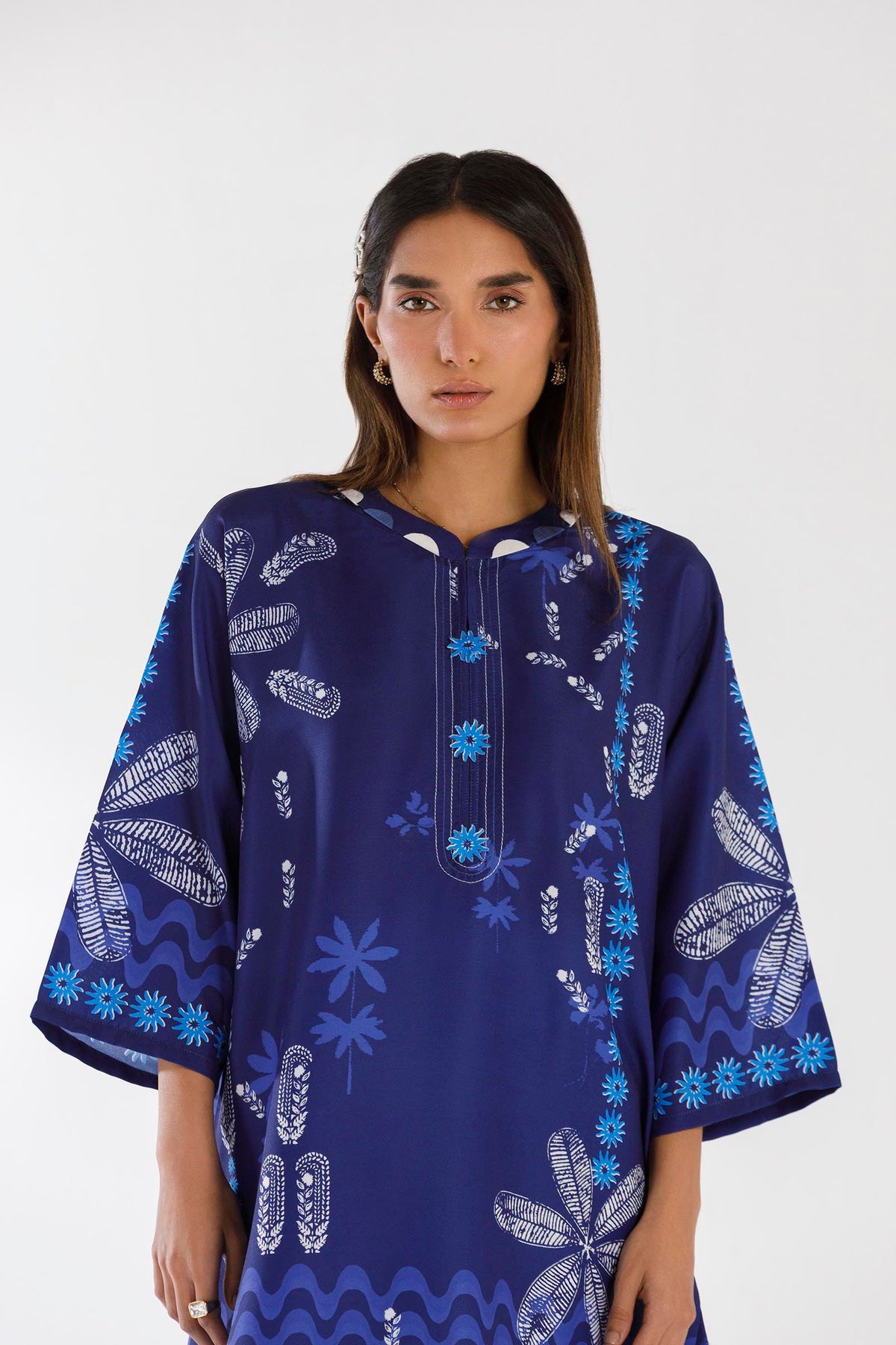 Stitched Printed Viscose Shirt + Culotte