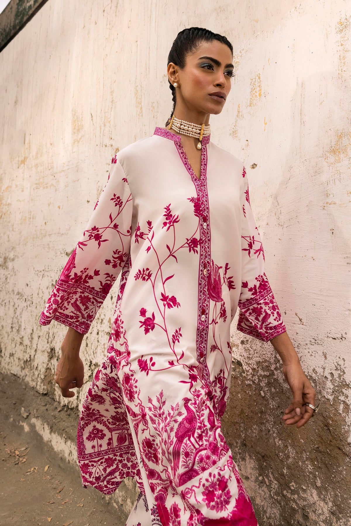 Stitched Printed Viscose Shirt + Culotte