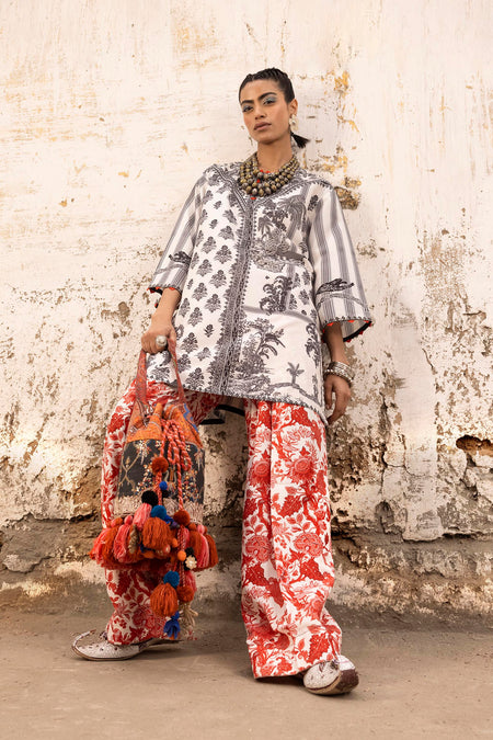 Stitched Printed Viscose Shirt + Shalwar