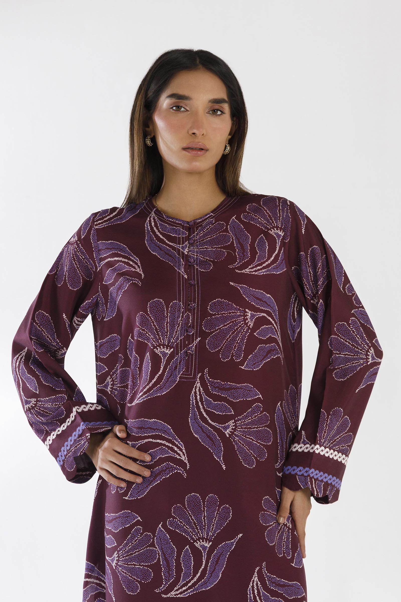Stitched Printed Viscose Shirt + Culotte