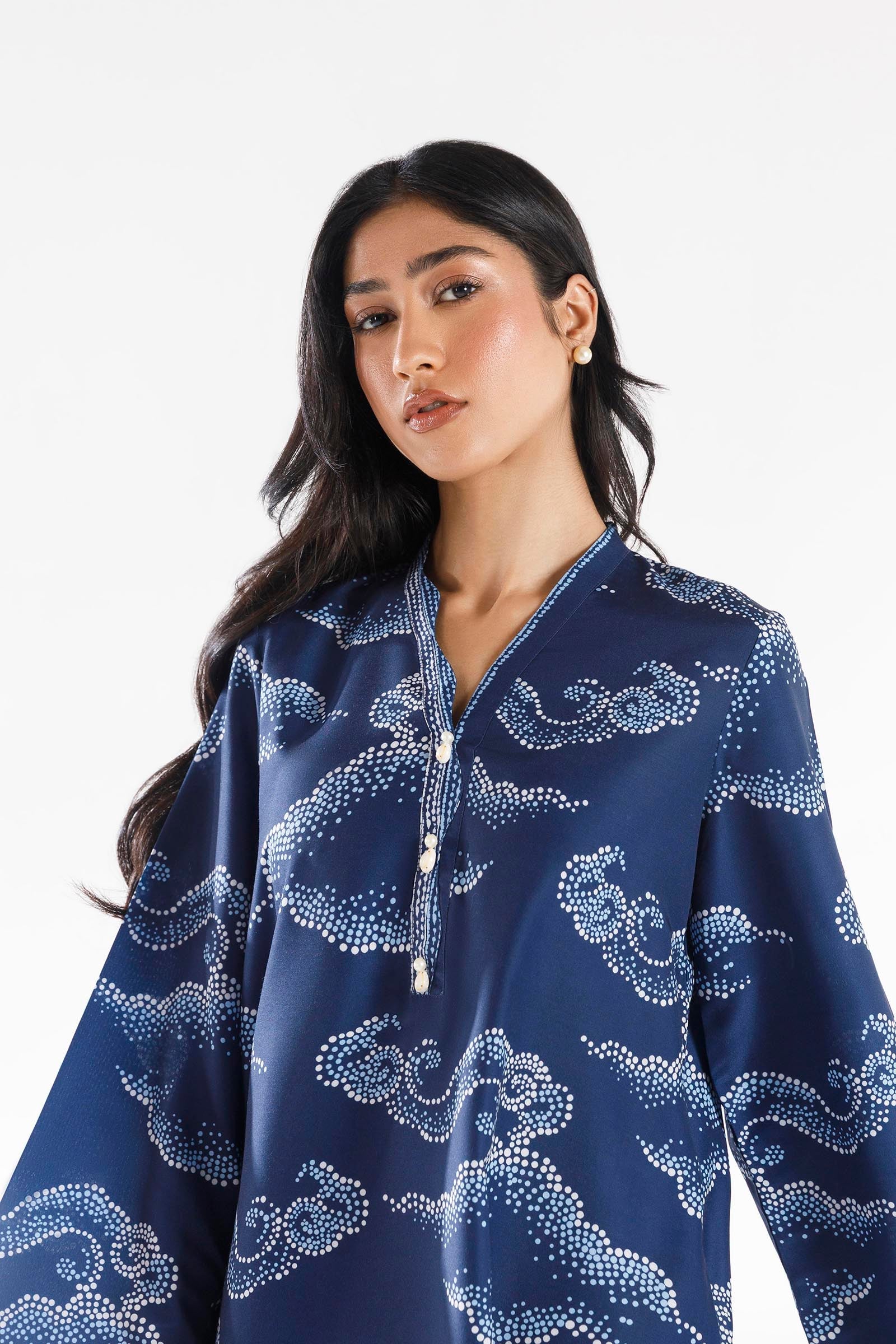 Stitched Printed Viscose Shirt + Culotte