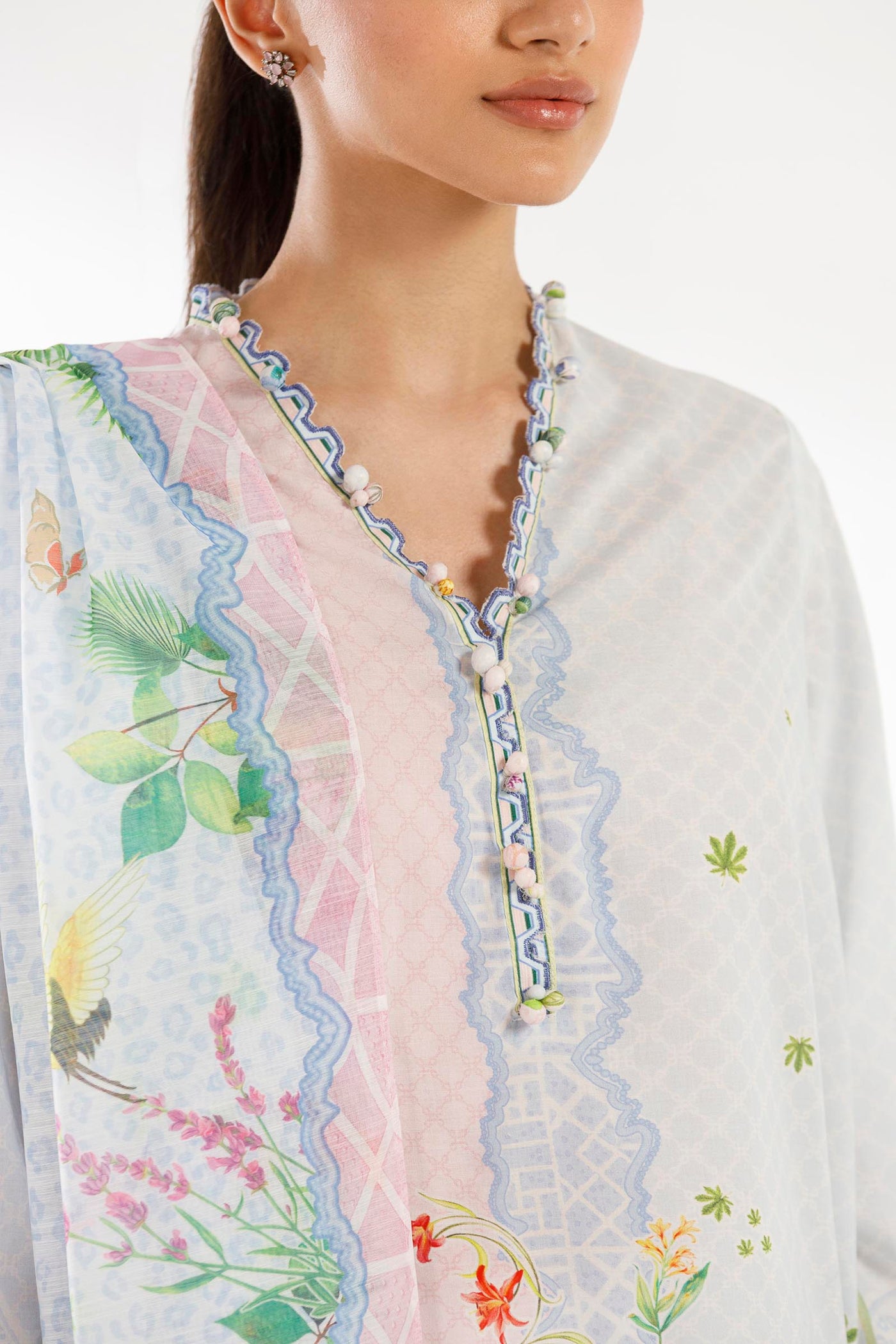 Stitched Printed Lawn Shirt+ Dupatta