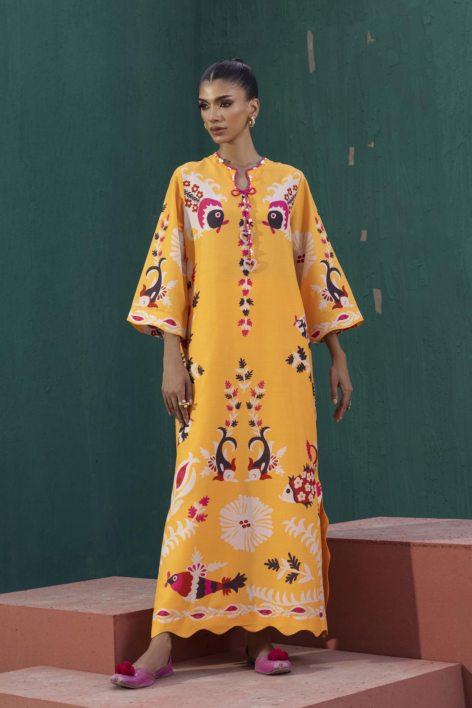 Stitched Printed Viscose Shirt+ Culotte