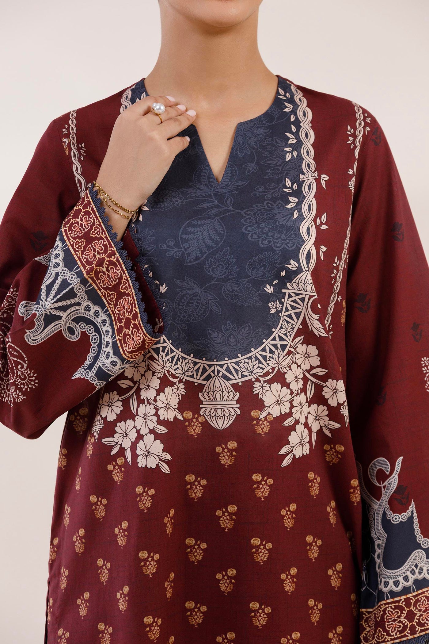 Stitched Printed Lawn Shirt+ Culotte