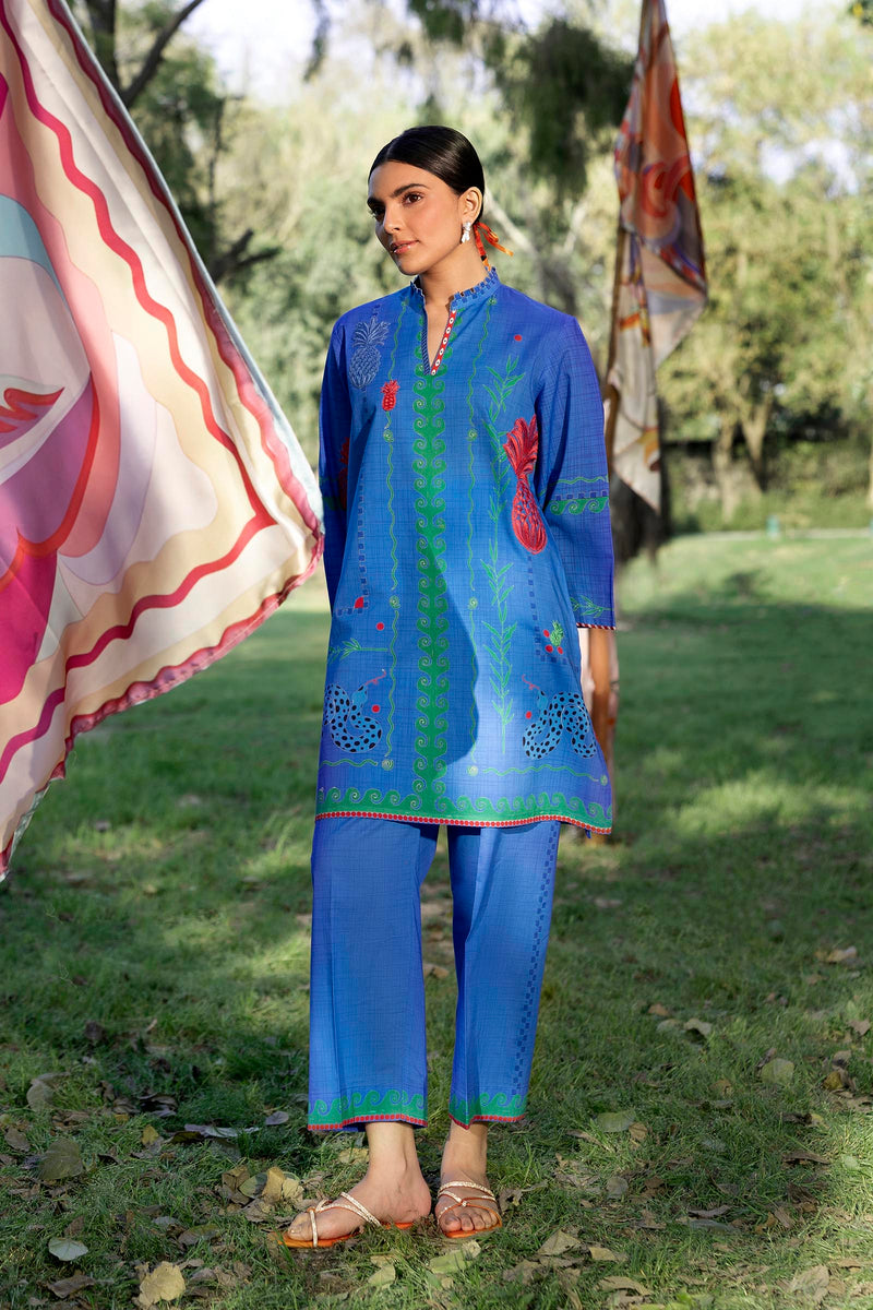 Stitched Embroidered Lawn Shirt Culotte