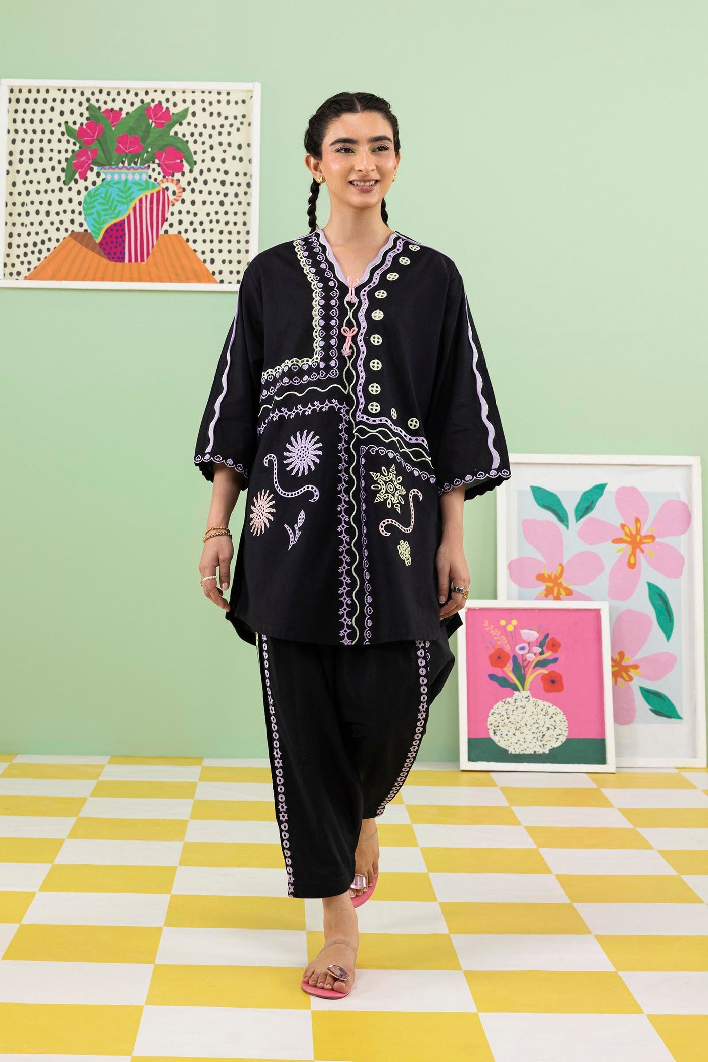 Stitched Embroidered Lawn Shirt + Shalwar