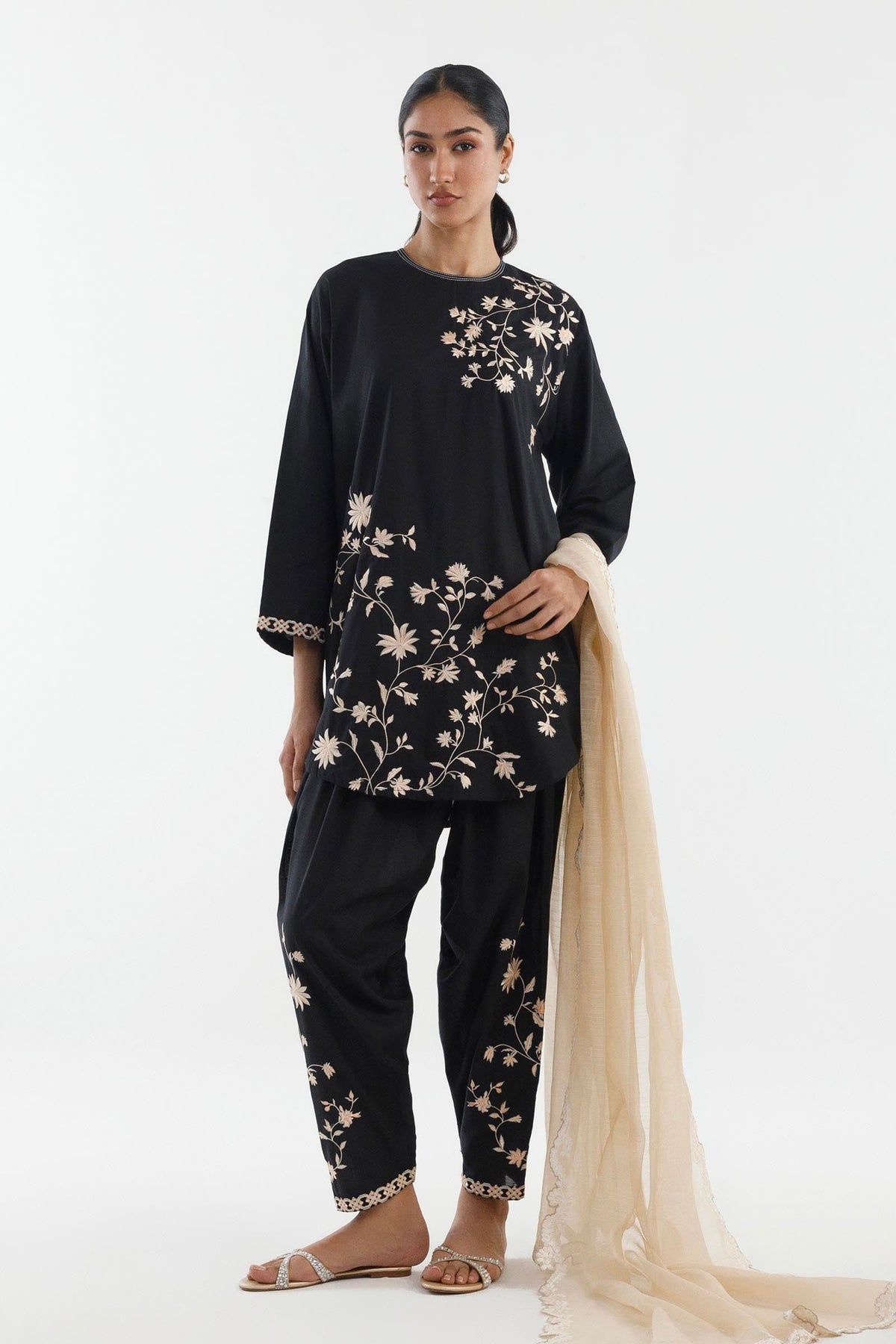 Stitched Embroidered Lawn Suit