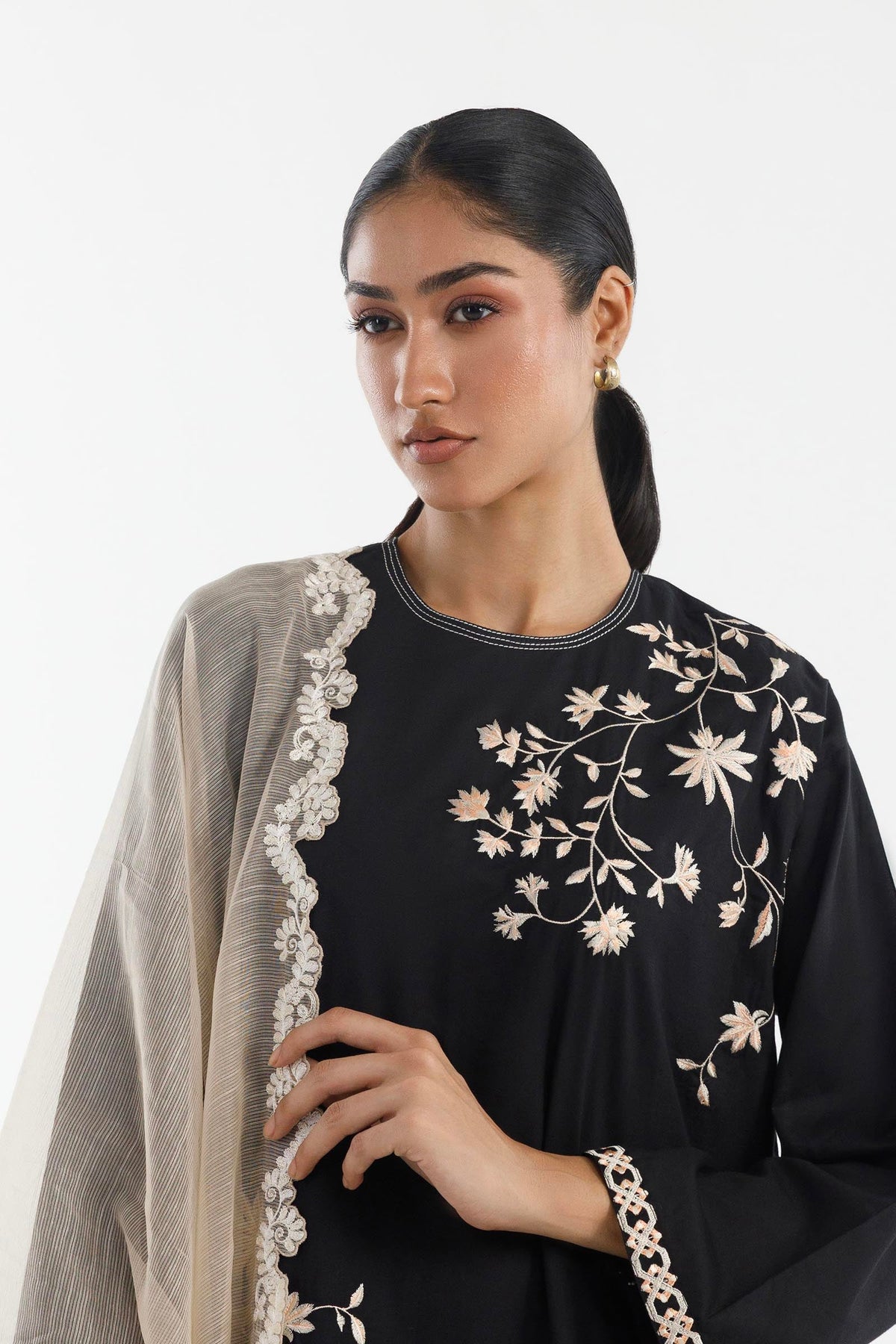 Stitched Embroidered Lawn Suit