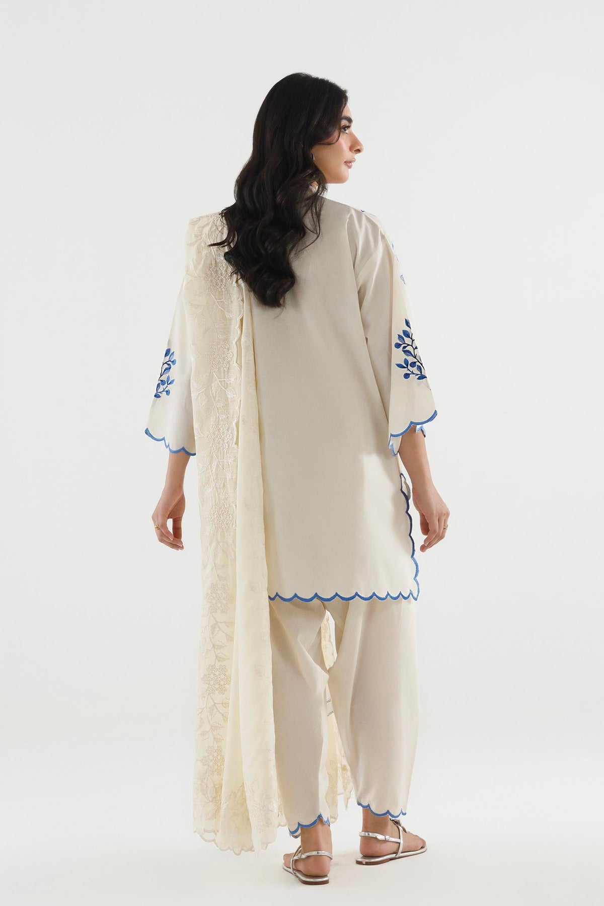 Stitched Embroidered Lawn Suit - 1000000095588