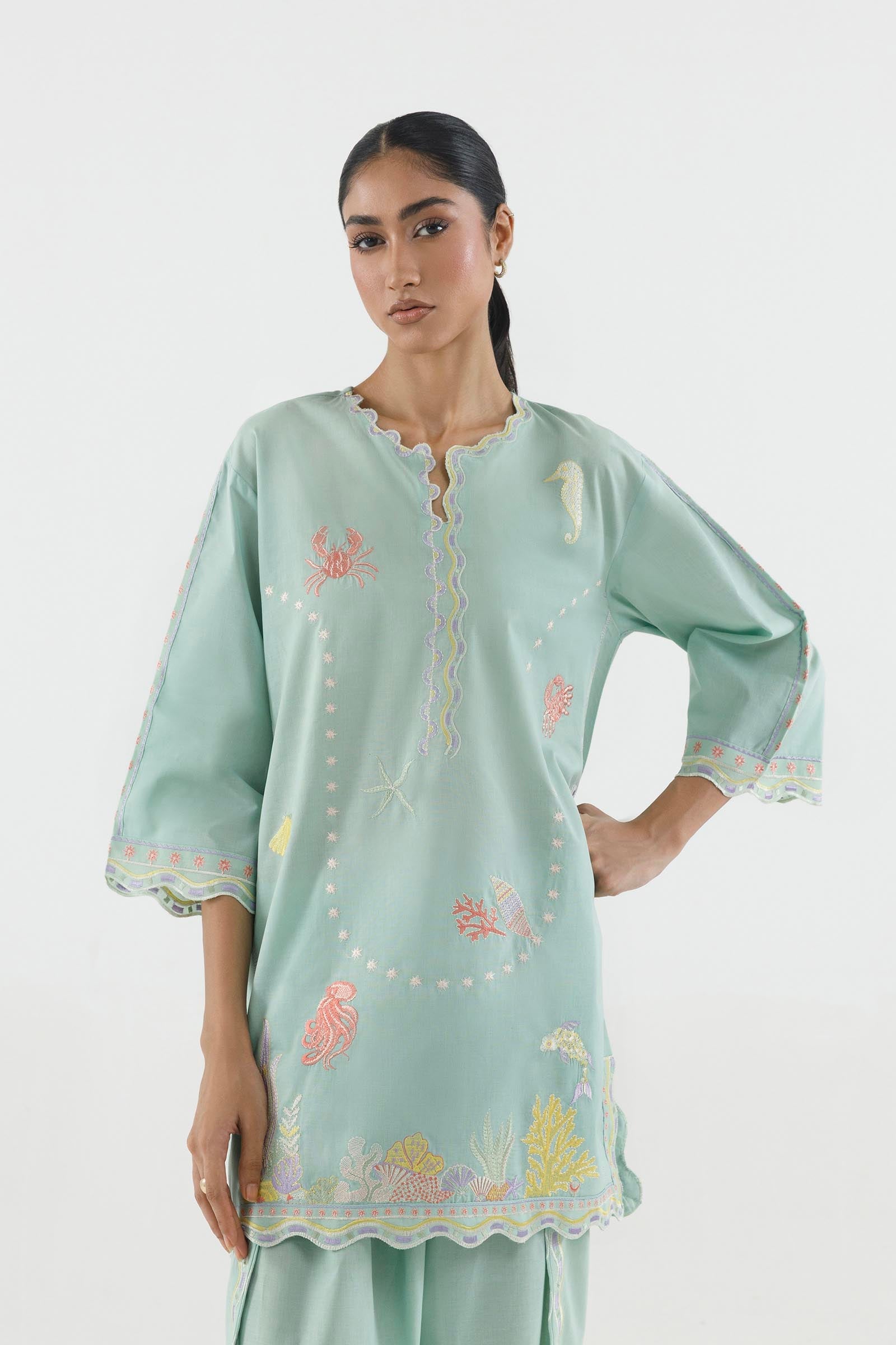 Stitched Embroidered Lawn Shirt+ Shalwar