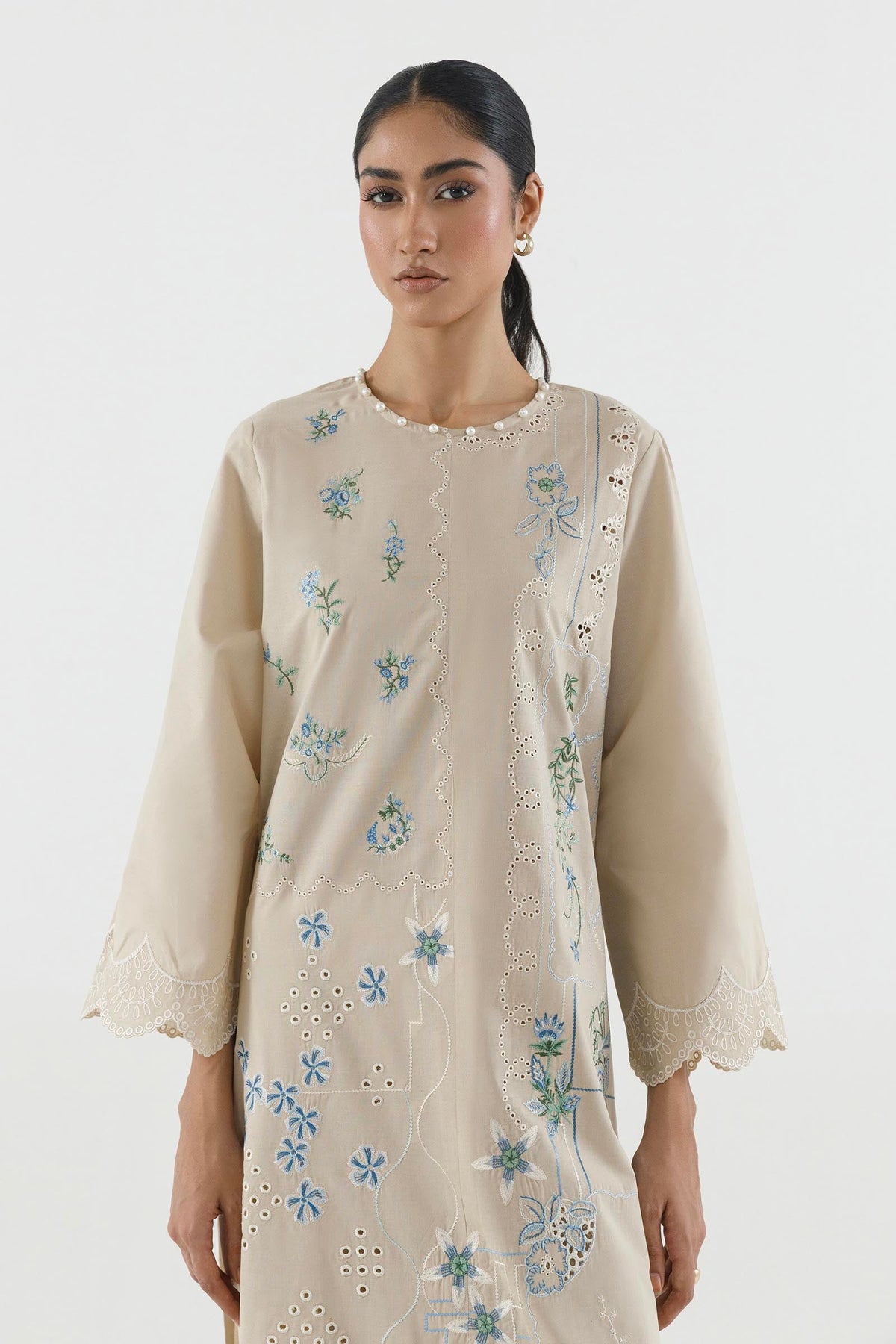 Stitched Embroidered Lawn Suit