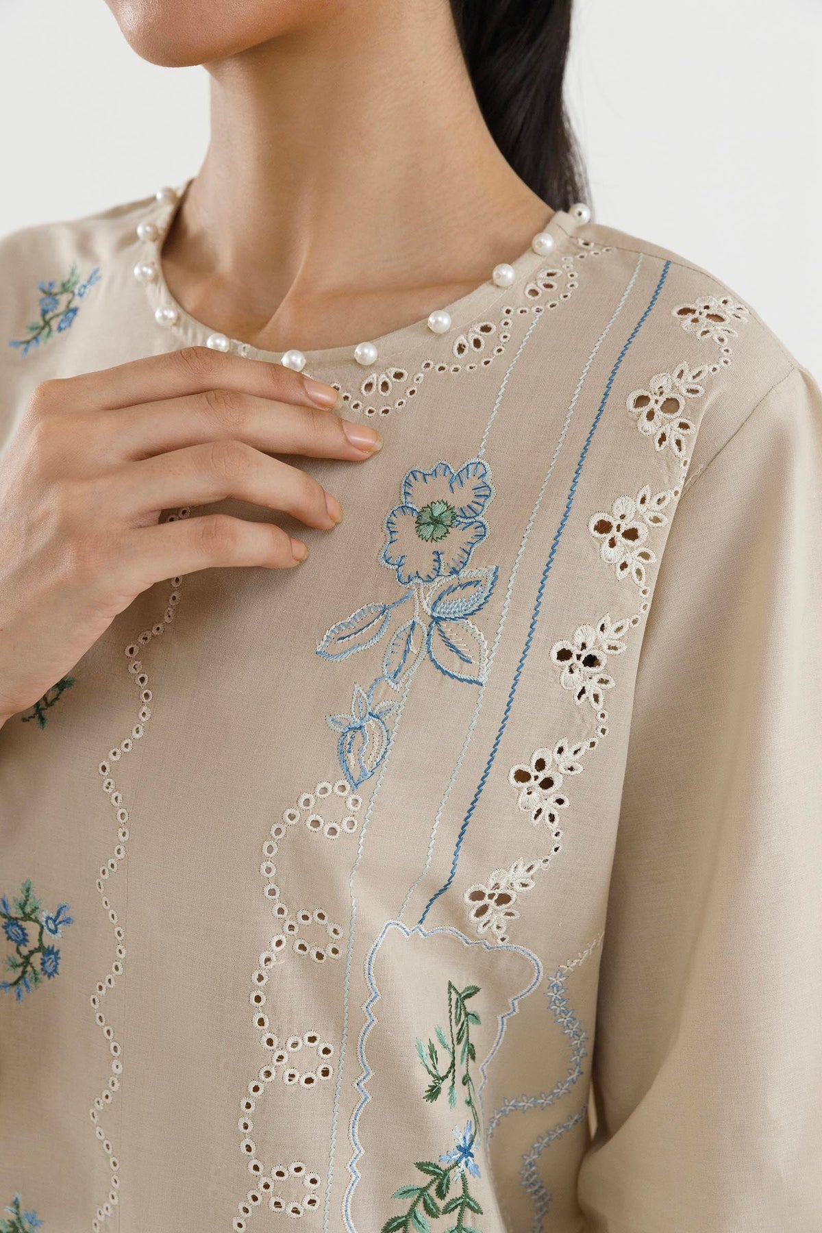 Stitched Embroidered Lawn Suit