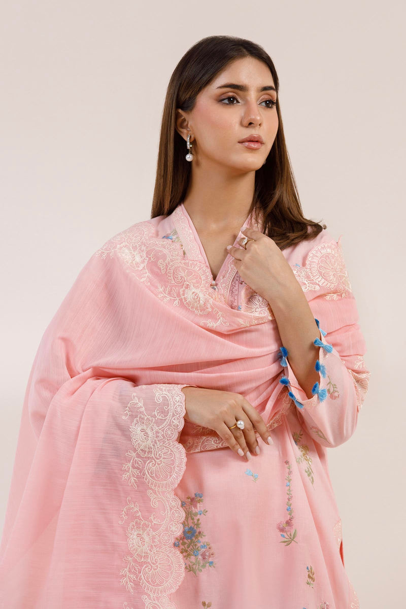 Stitched Embroidered Slub Lawn Shirt+ Shalwar