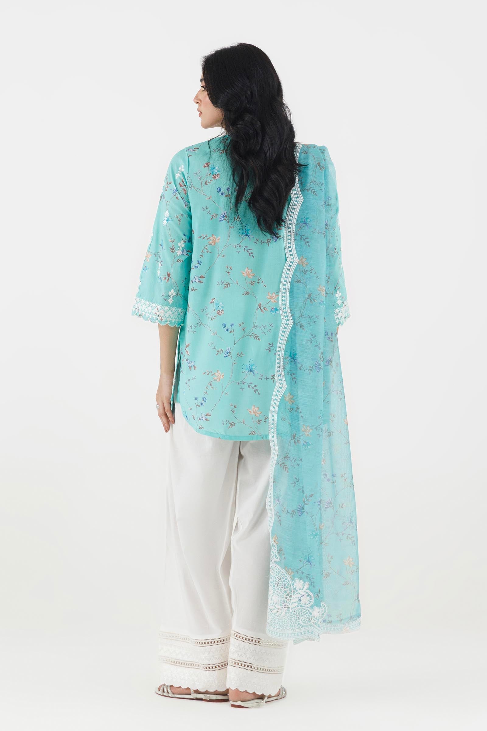 Stitched Embroidered Lawn Suit