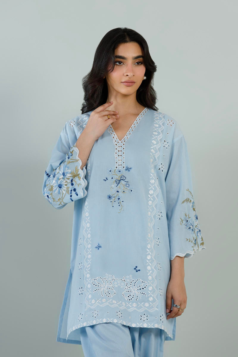 Stitched Embroidered Lawn Shirt+ Shalawar