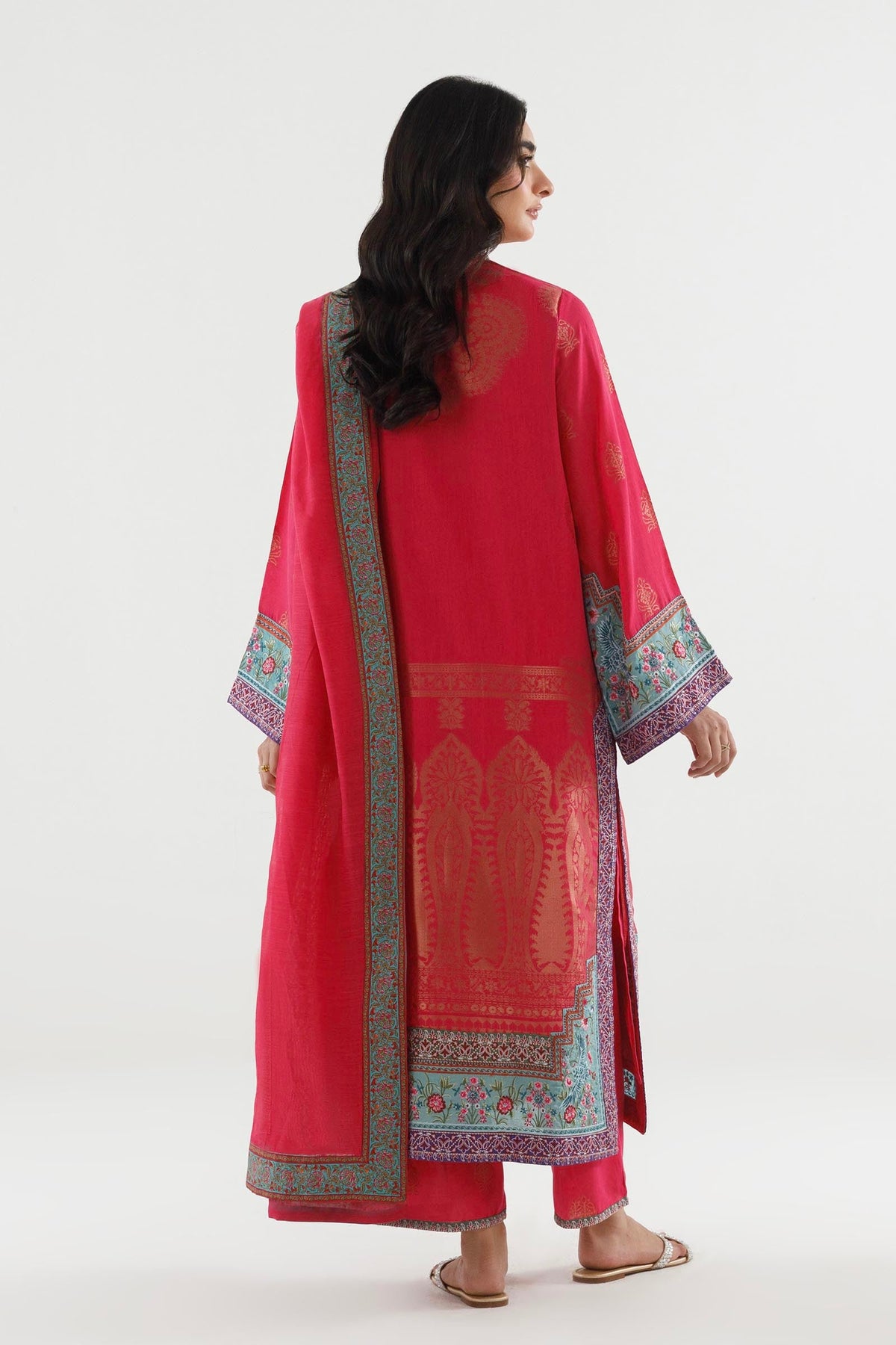 Stitched Embroidered Jacquard Suit - 1000000095570