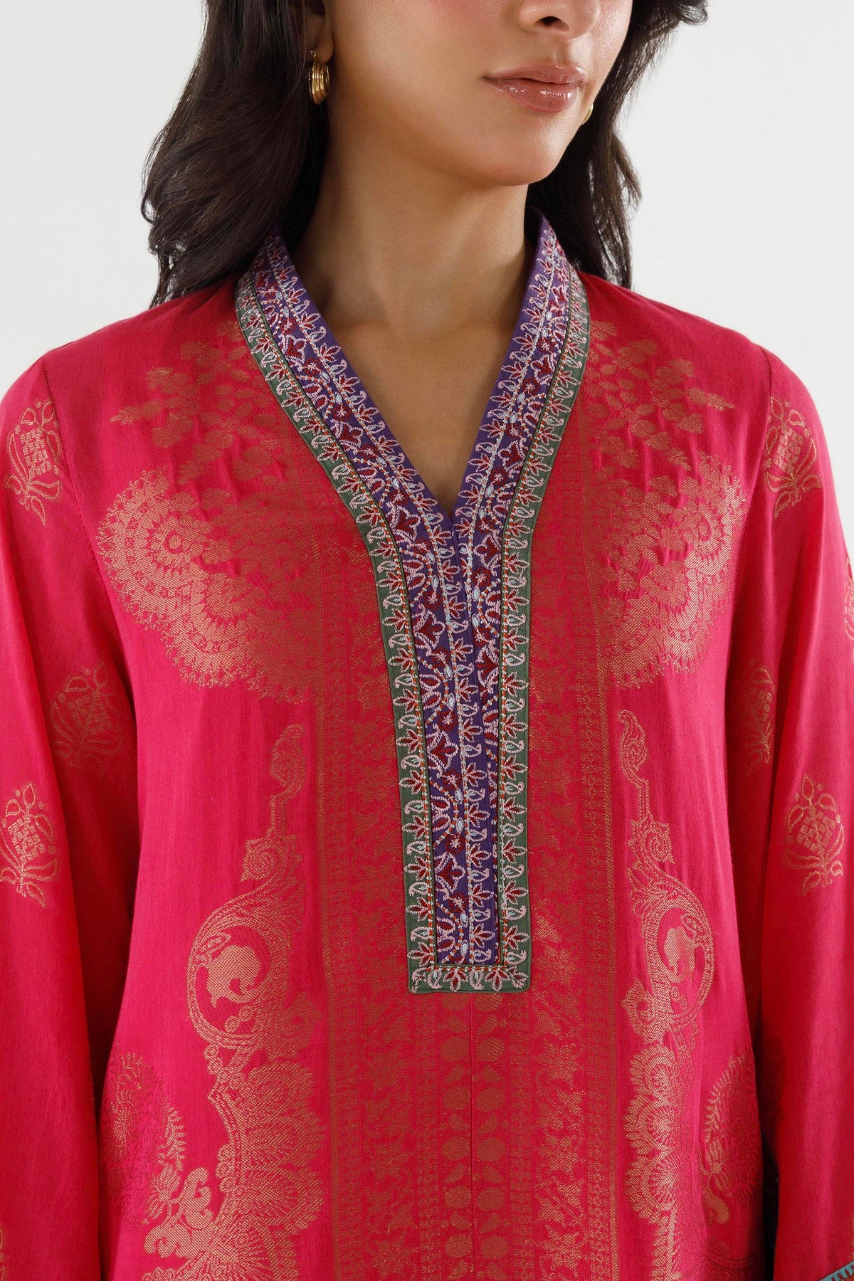 Stitched Embroidered Jacquard Suit - 1000000095570