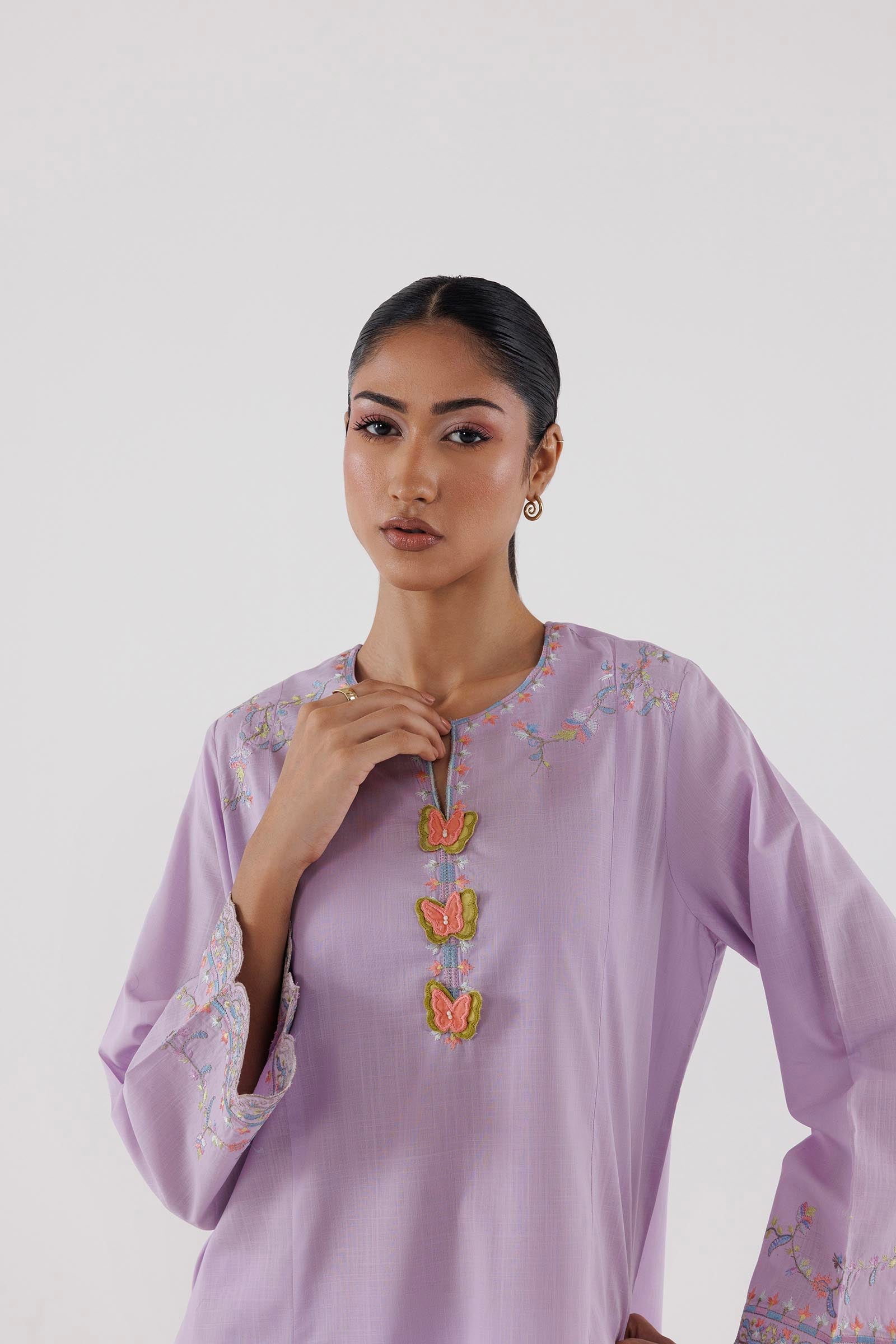 Stitched Embroidered Lawn Shirt+ Culotte
