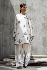 Stitched Embroidered Lawn Shirt+ Culotte