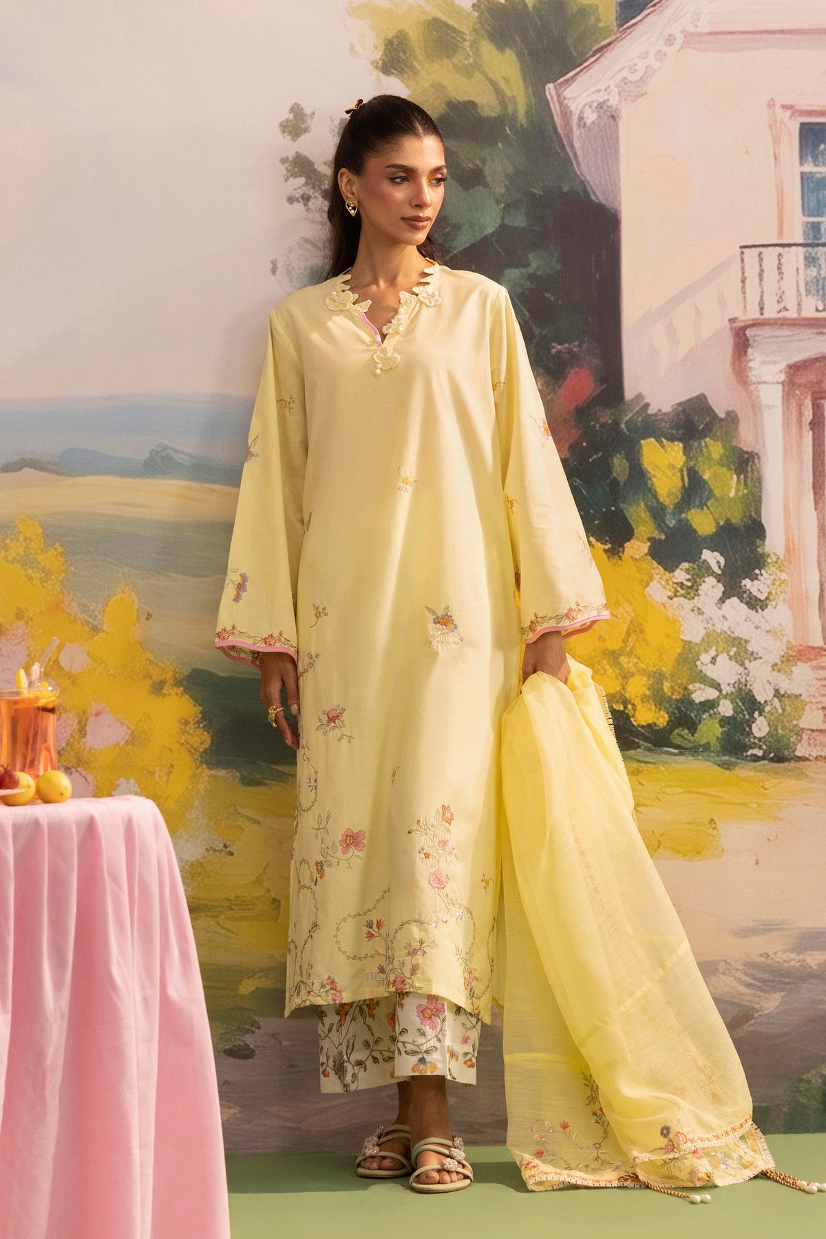 Stitched Embroidered Lawn Suit - 1000000093850