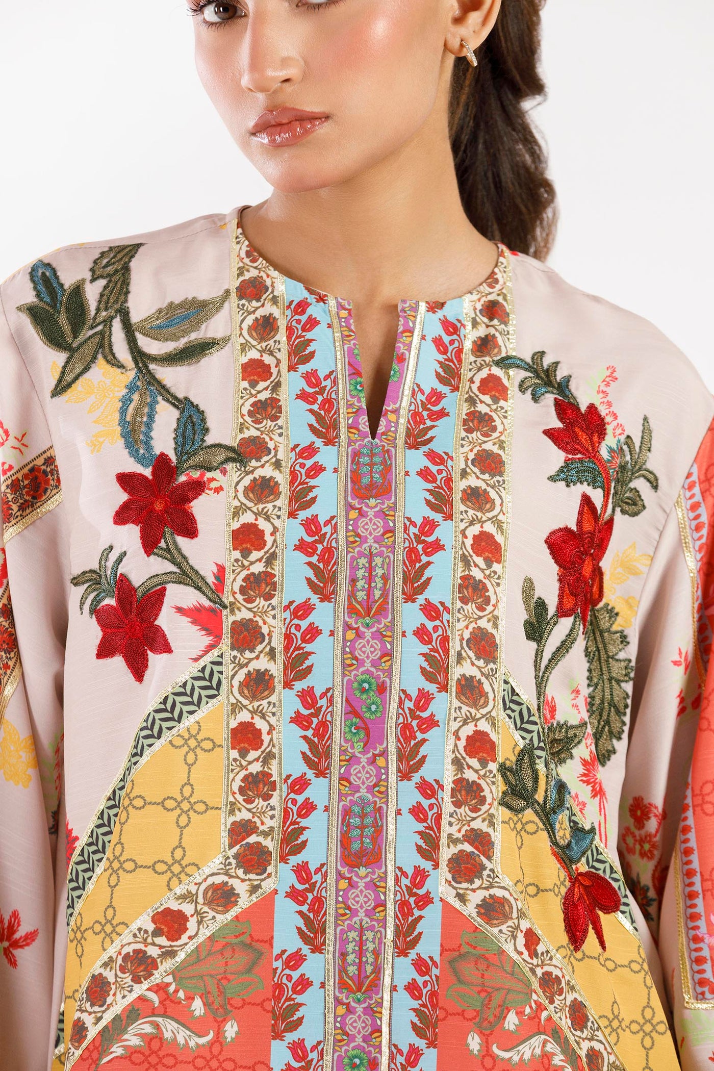 Stitched Printed Slub Shirt + Shalwar