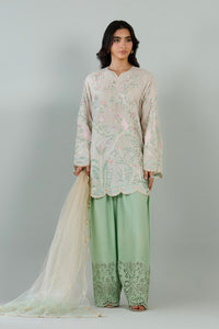 Stitched Embroidered Raw Silk Suit
