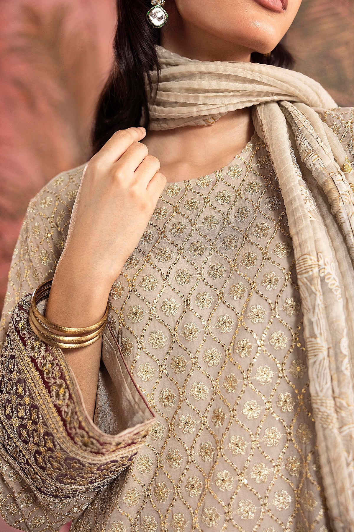 Stitched Embroidered Georgette Suit