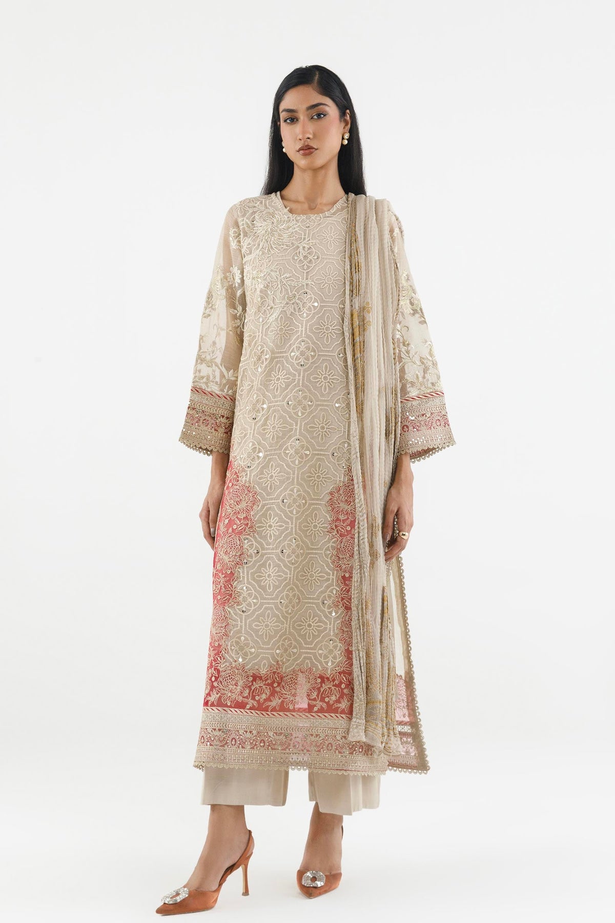 Stitched Embroidered Slub Suit