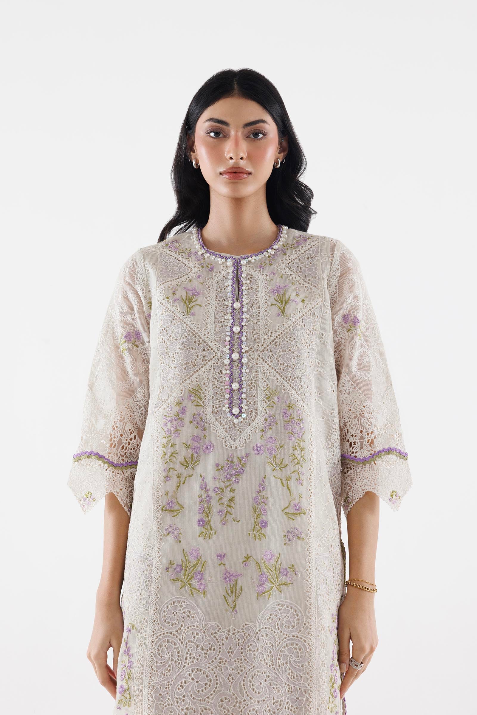 Stitched Printed Woven Net Suit